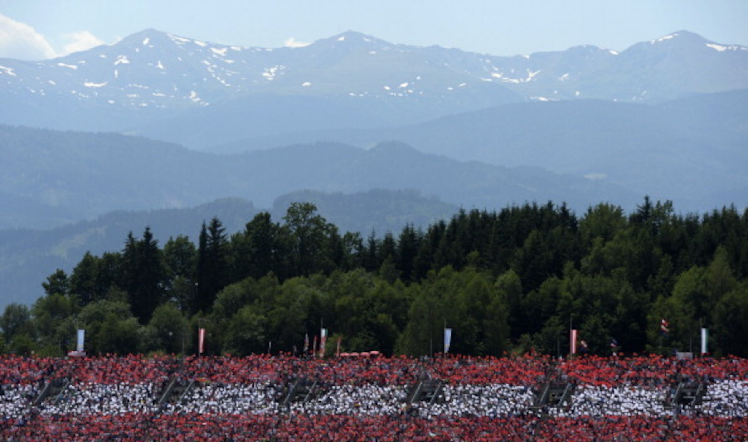 The Red Bull Ring's stunning Alpine backdrop. The Red Bull Ring's stunning Alpine backdrop.