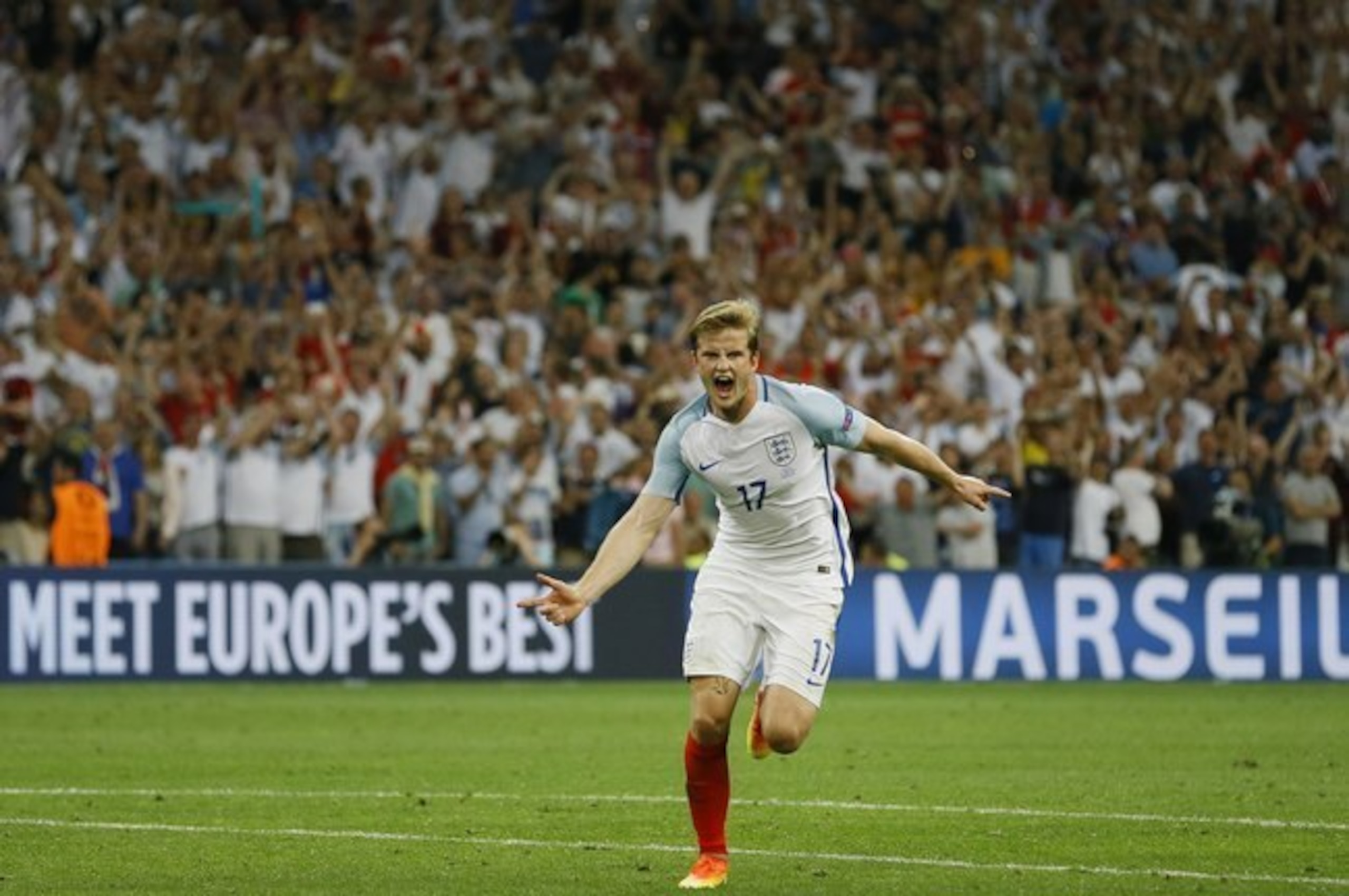 Eric Dier celebrates giving England the lead over Russia. Unfortunately that feeling was just about as good as it got for England.
