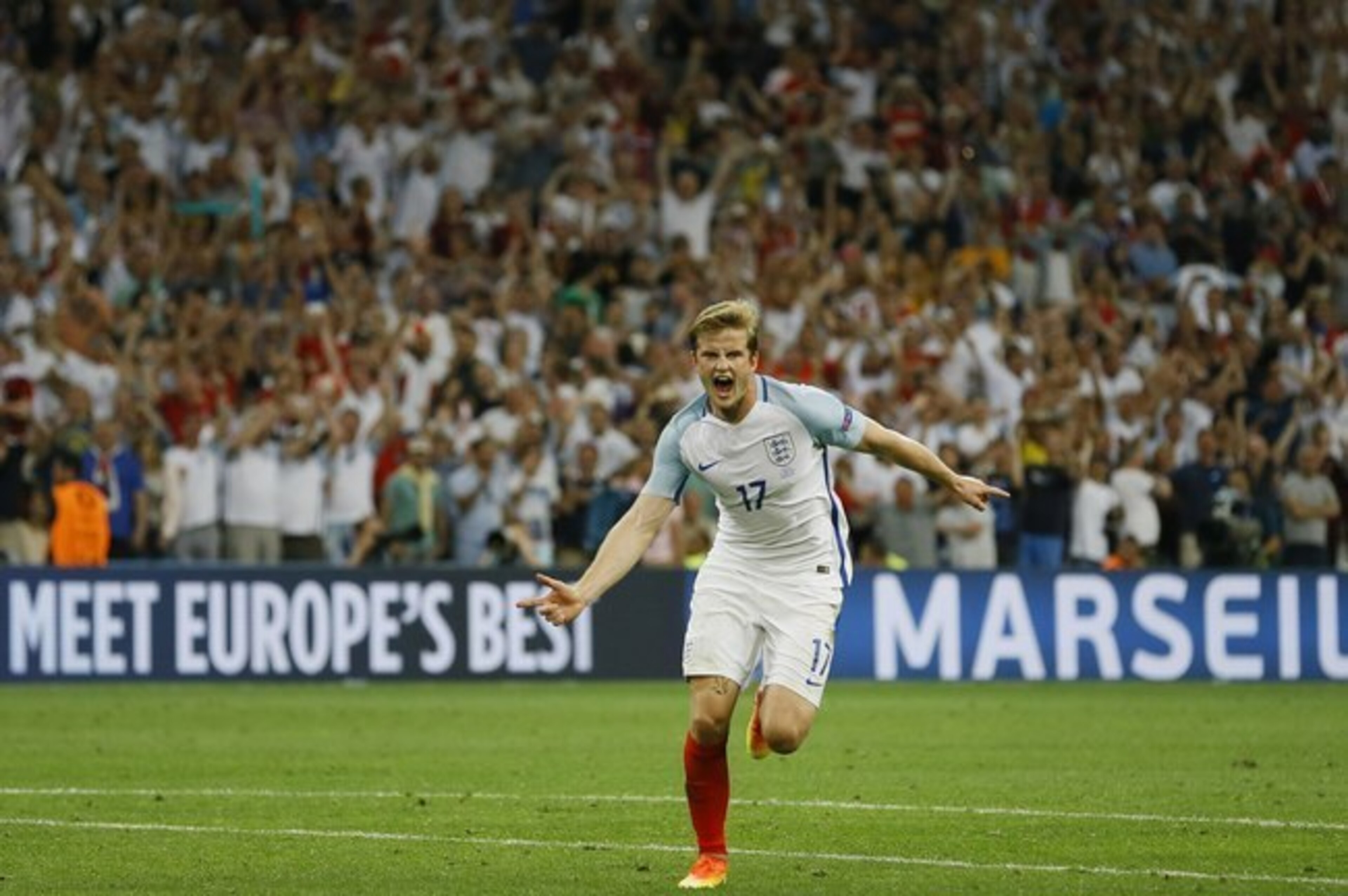 Eric Dier celebrates giving England the lead over Russia. Unfortunately that feeling was just about as good as it got for England.