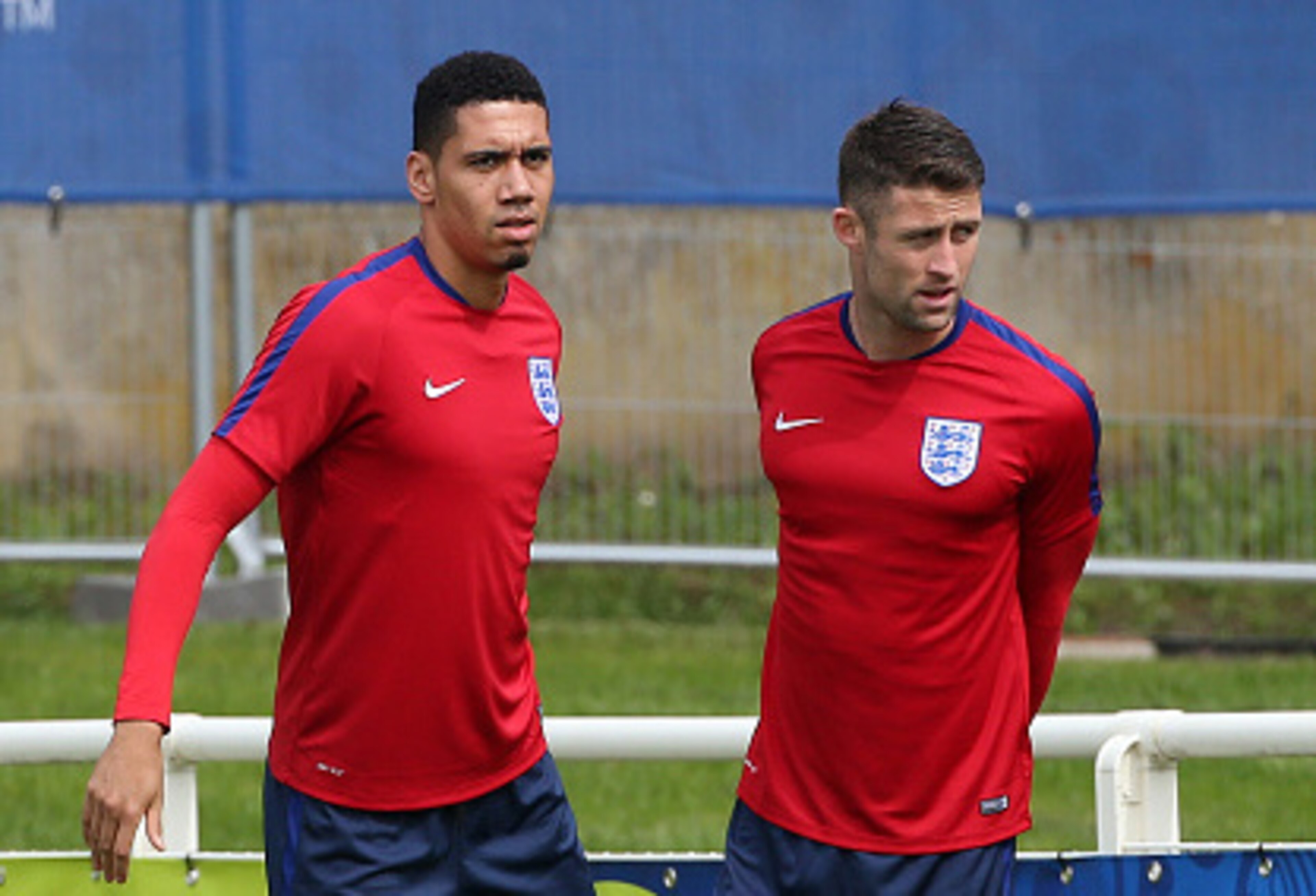 Chris Smalling (left) and Gary Cahill (right) were average at best.