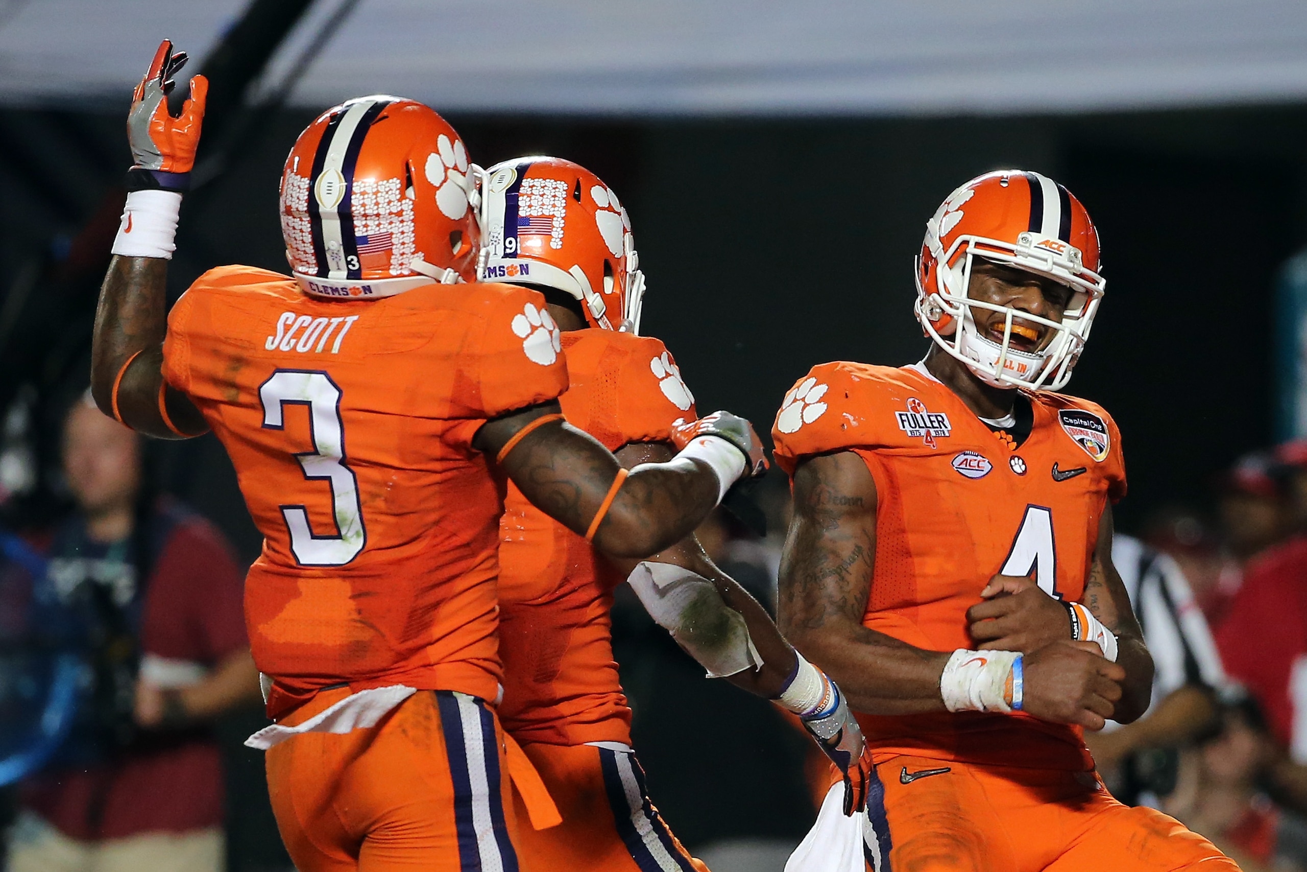 Clemson WR Artavis Scott, RB Wayne Gallman and QB Deshaun Watson Clemson WR Artavis Scott, RB Wayne Gallman and QB Deshaun Watson
