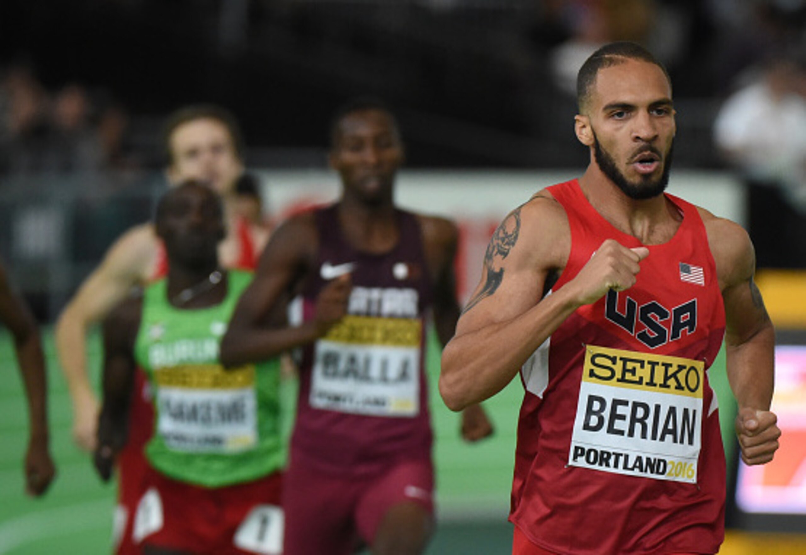 Yes, that's an American winning a middle-distance race, as Boris Berian races to the World Indoor title this spring.