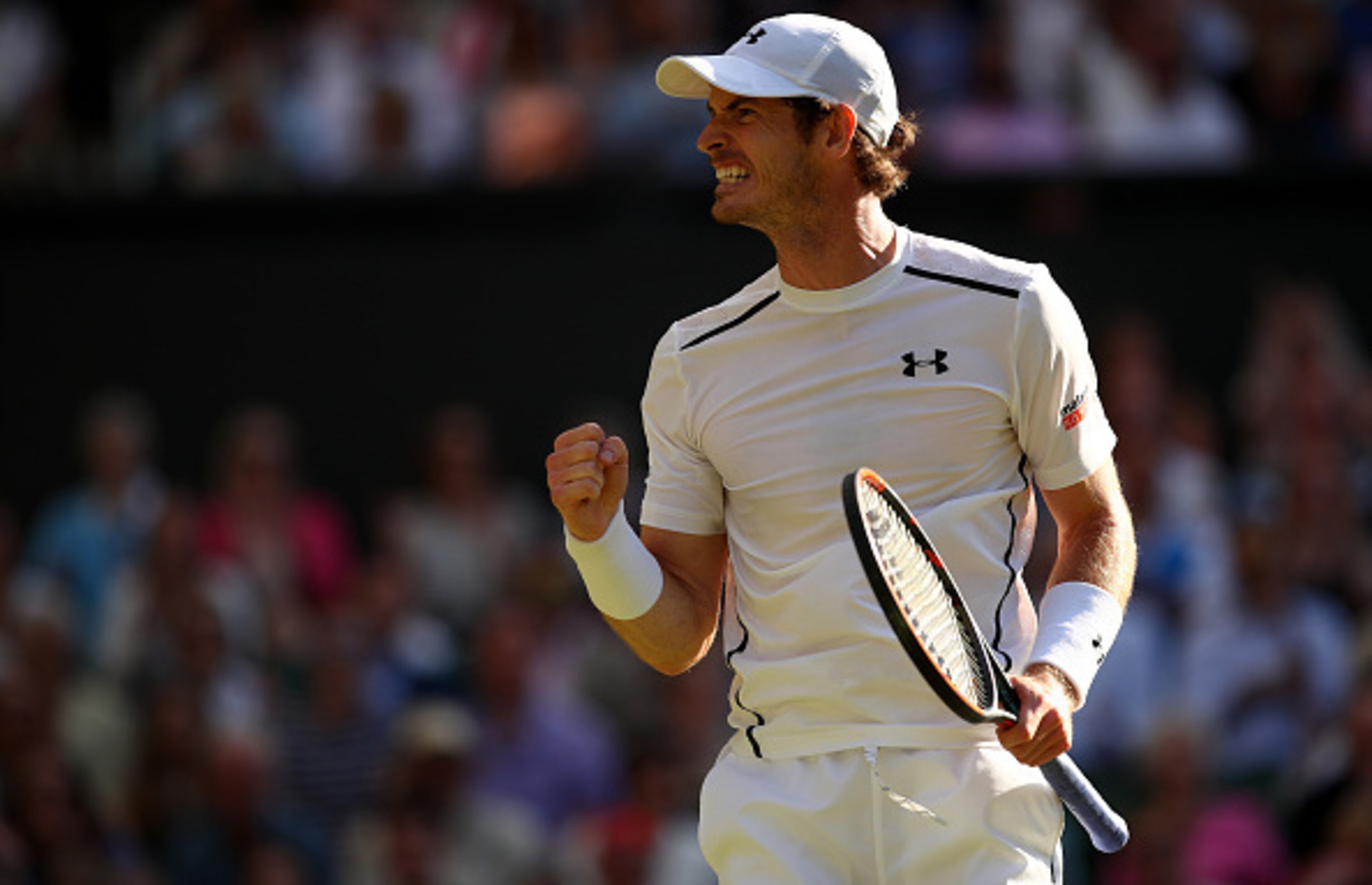 Andy Murray during the semifinals at Wimbledon 2016. Andy Murray during the semifinals at Wimbledon 2016.