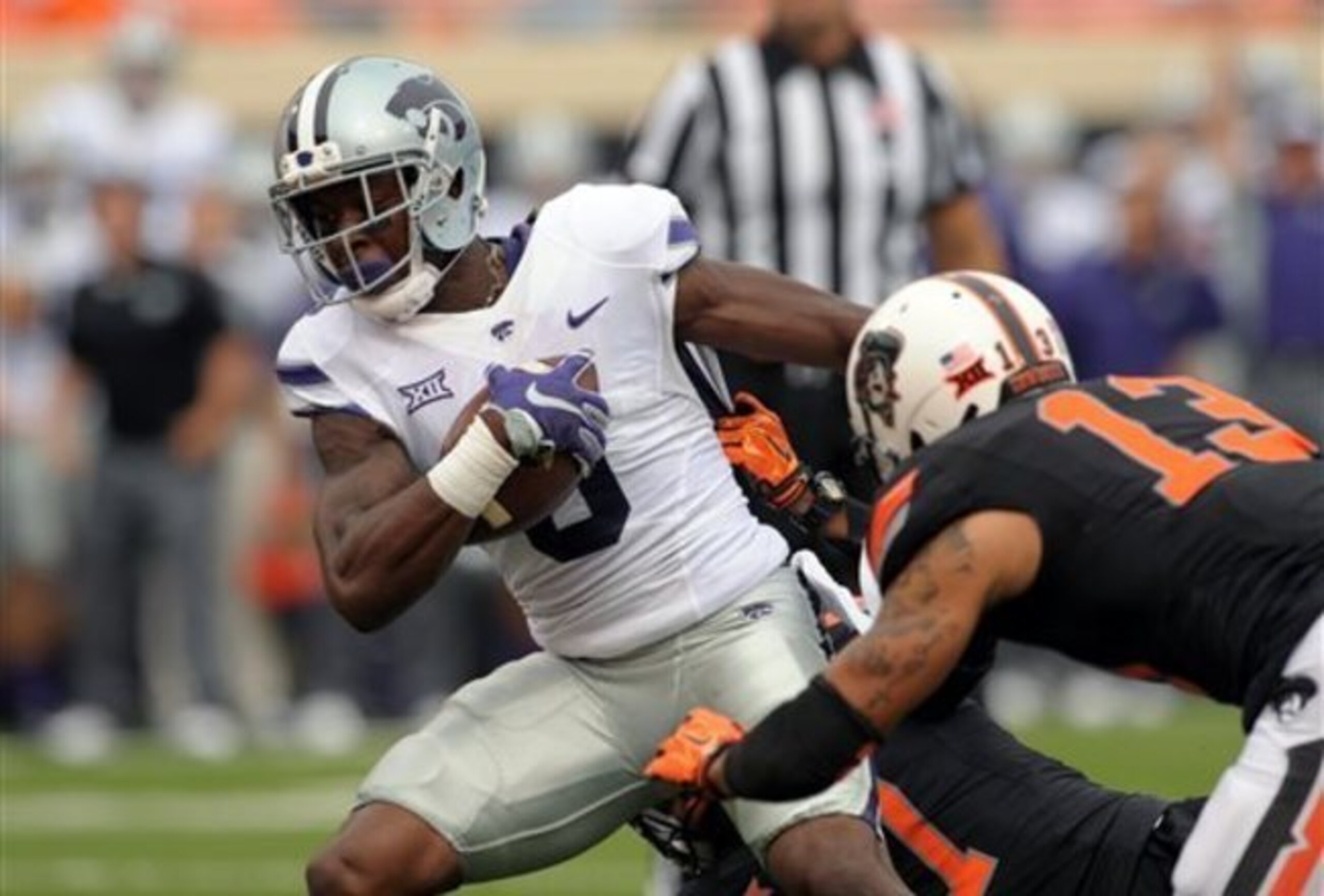 Receiver Deante Burton will be an offensive leader for Kansas State this fall.