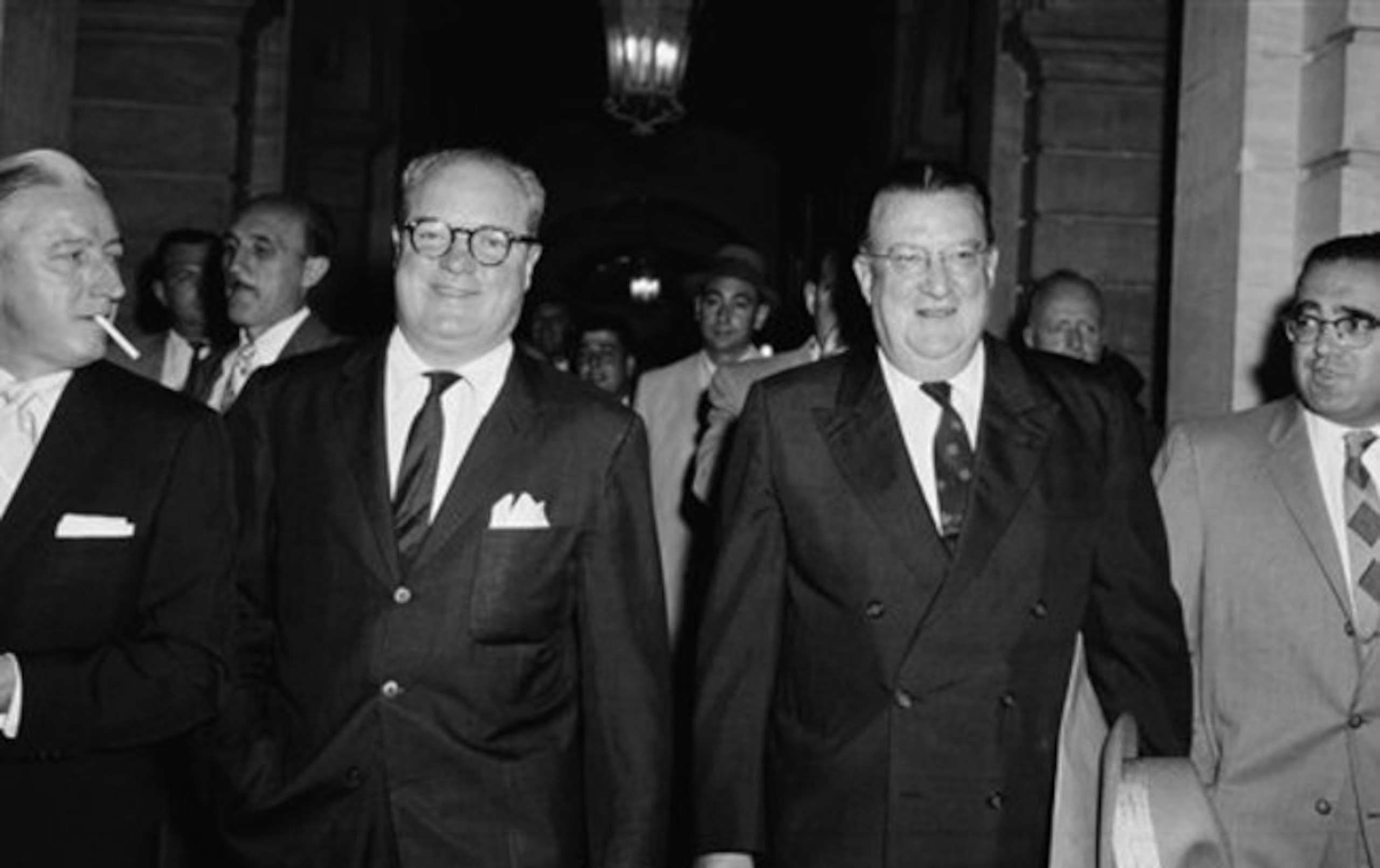 Horace Stoneham (left) and Walter O'Malley (right)