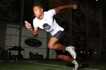 Florida defensive back Marco Wilson was among the event's quickest competitors.