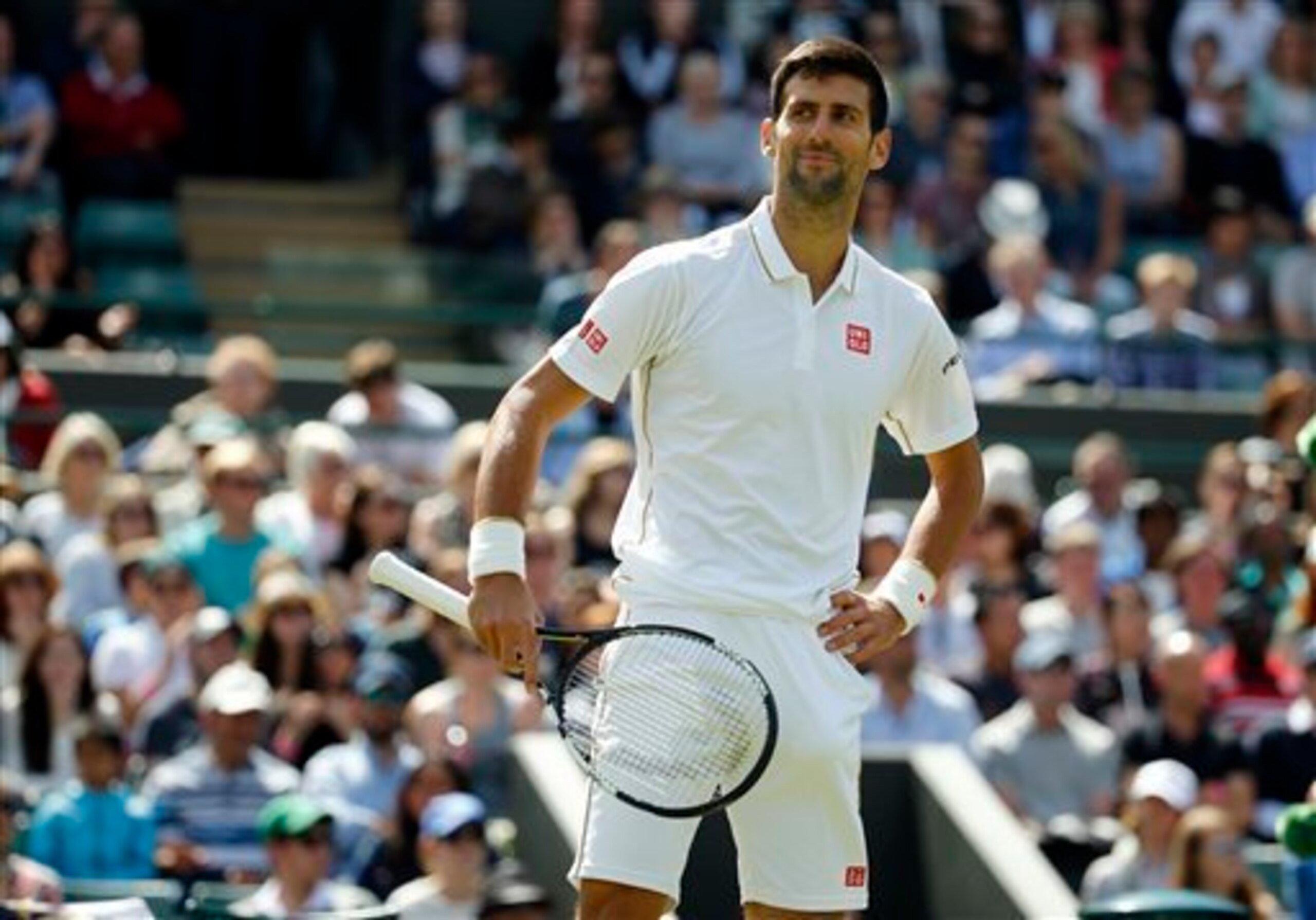 Novak Djokovic during his third-round match at Wimbledon 2016.