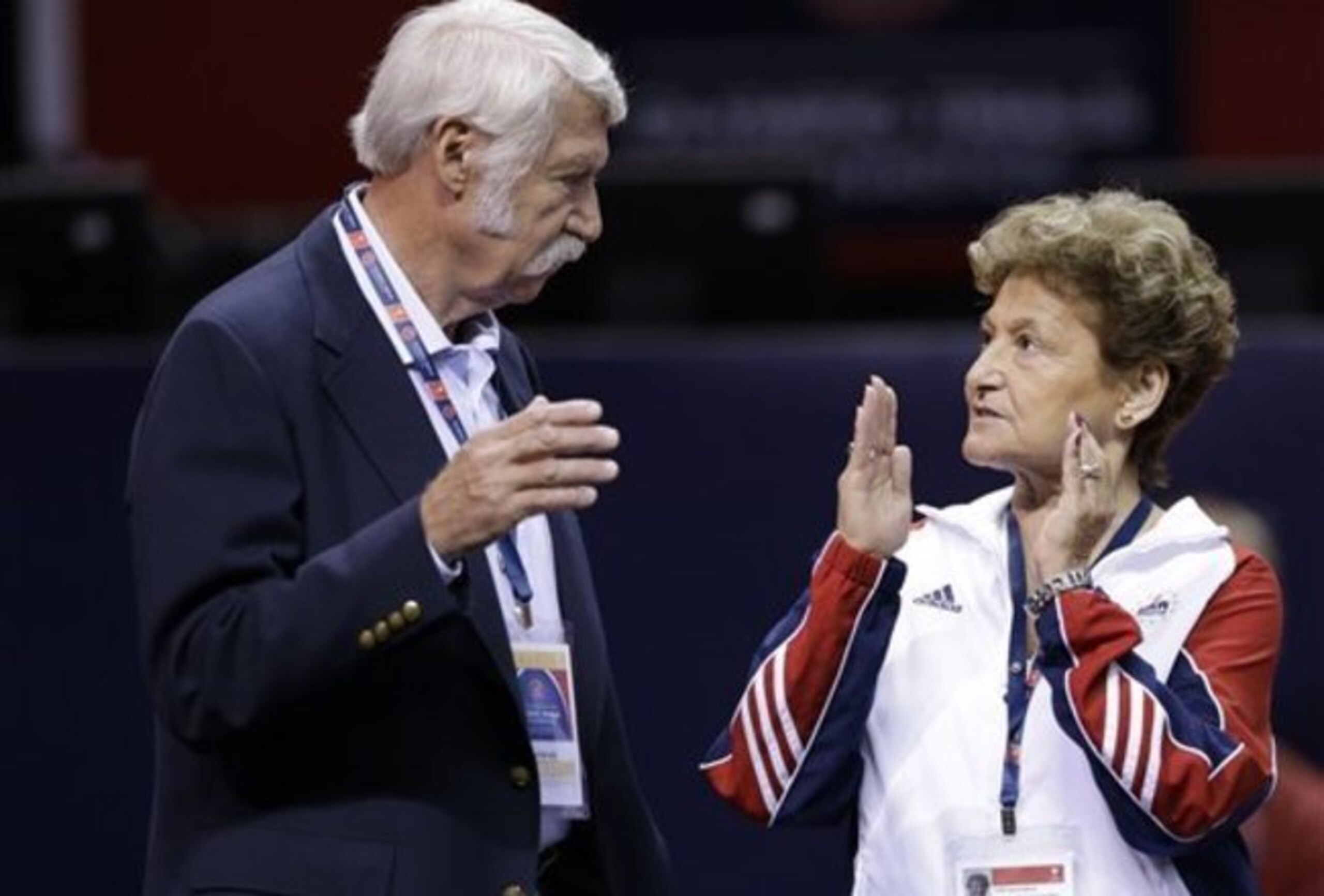 This is expected to be the last Olympics for national team coordinator Marta Karolyi, pictured here with her husband, Bela.