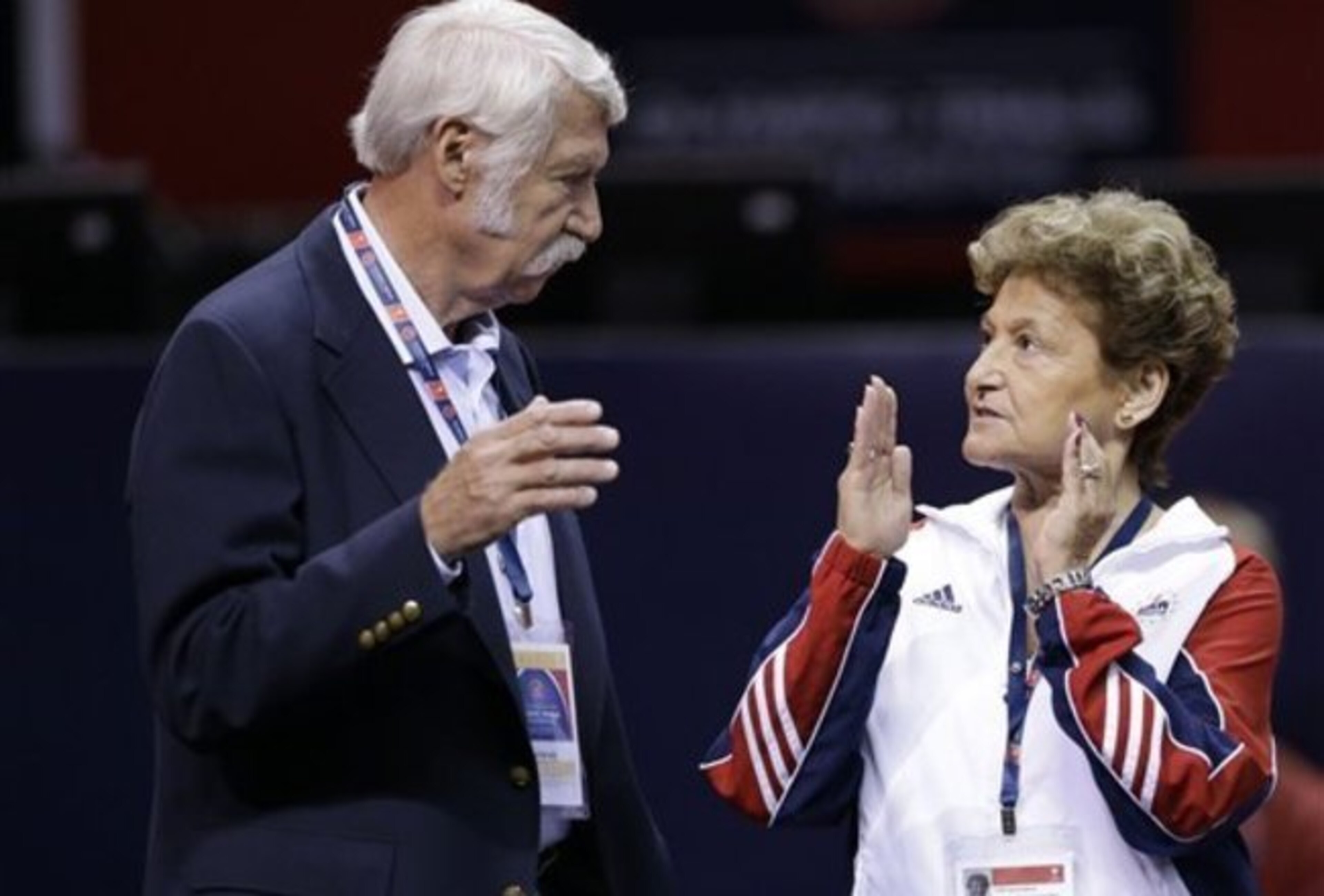 This is expected to be the last Olympics for national team coordinator Marta Karolyi, pictured here with her husband, Bela.
