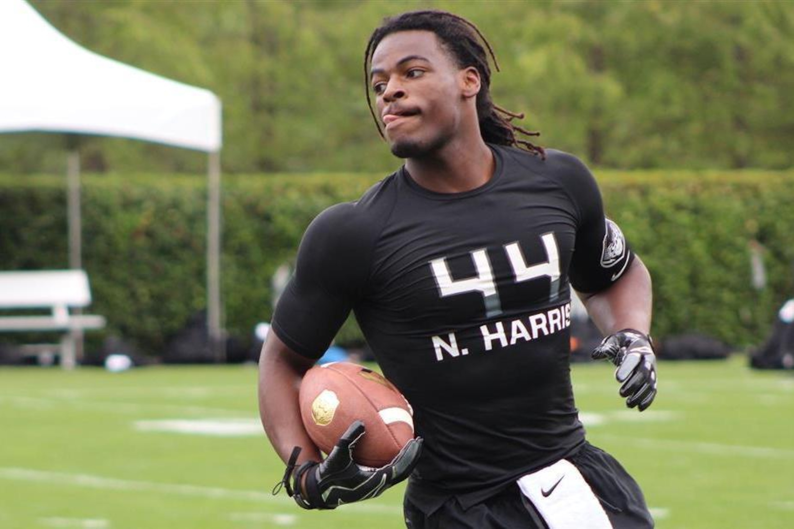 Top-rated RB Najee Harris is committed to Alabama. Top-rated RB Najee Harris is committed to Alabama.