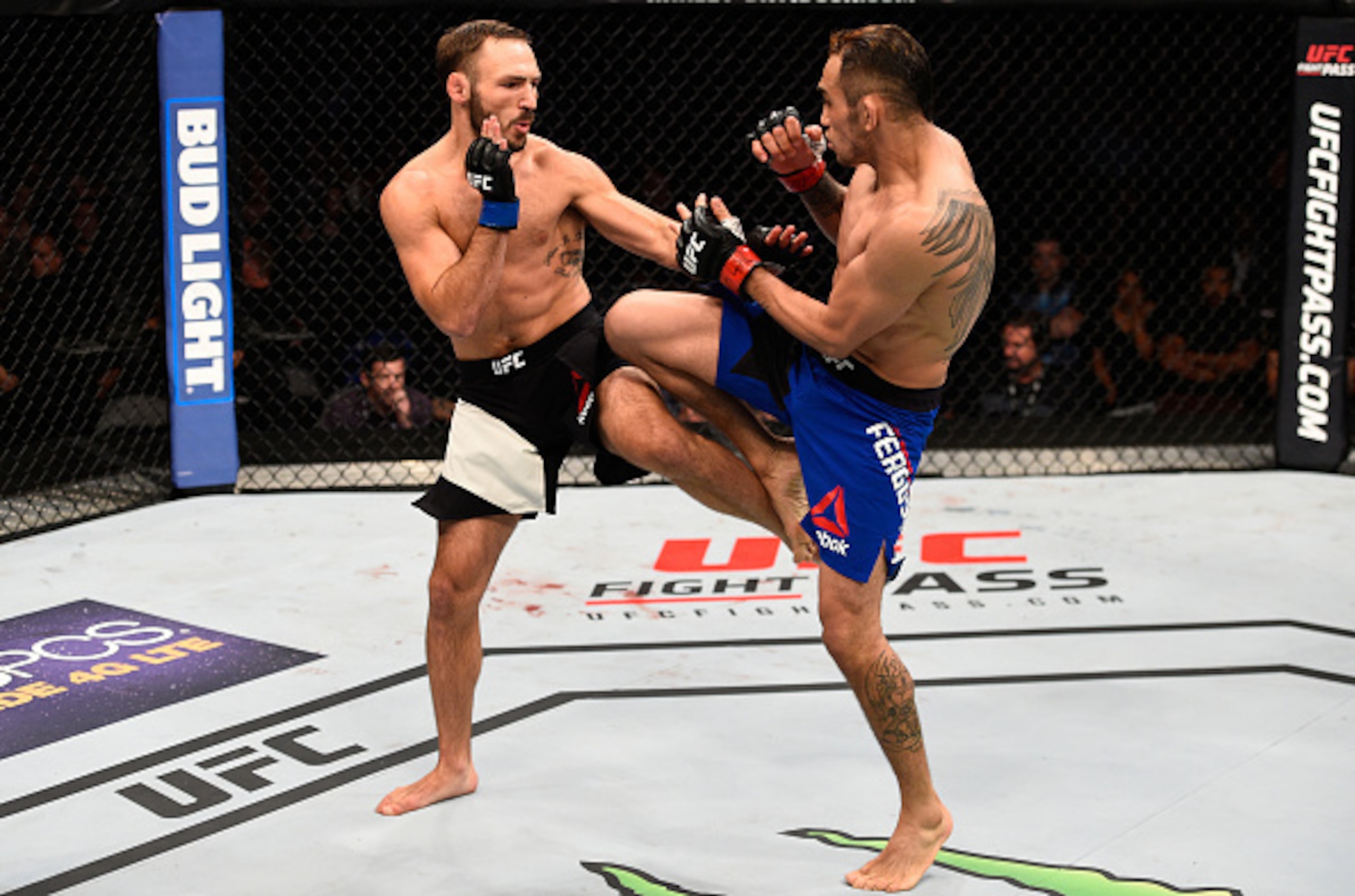 Lando Vannata (left) and Tony Ferguson fought.