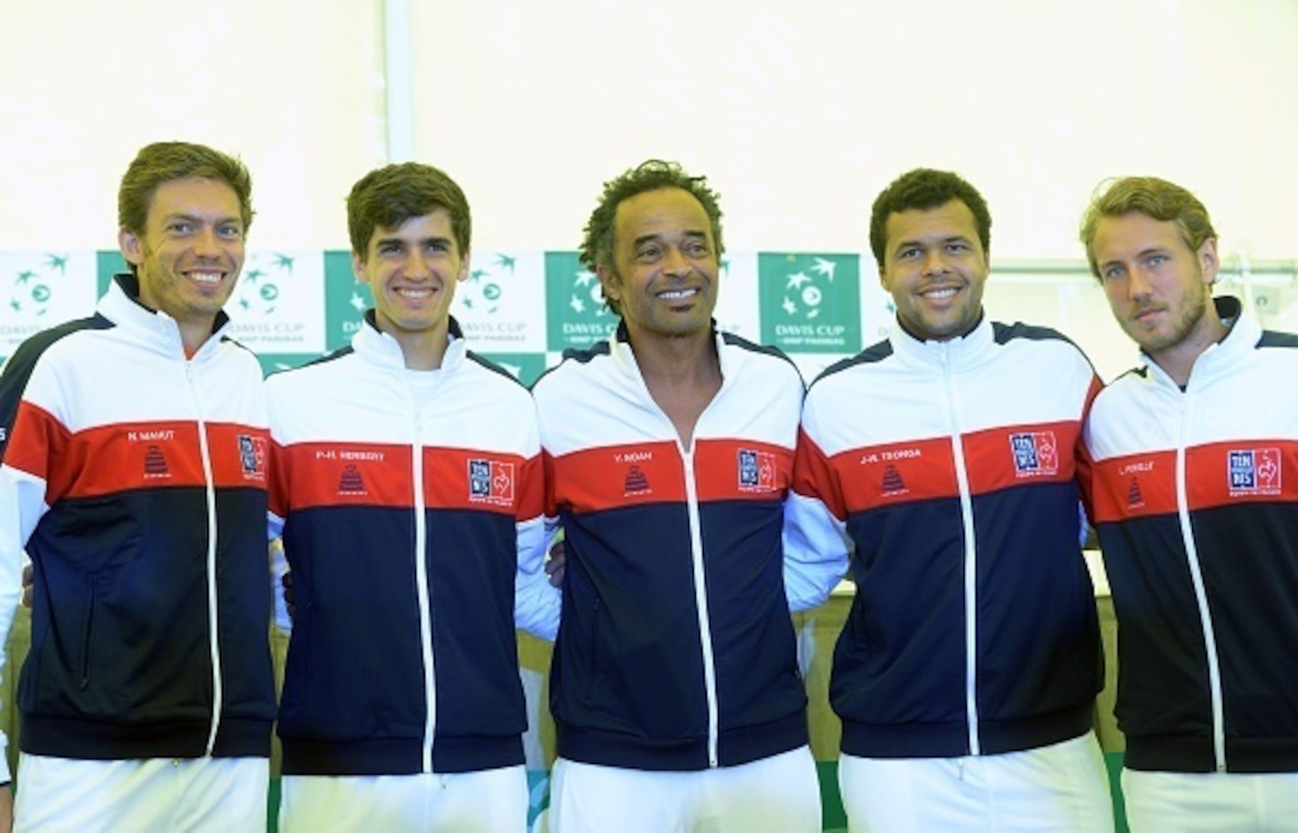 The French Davis Cup team before its tie against the Czech Republic.