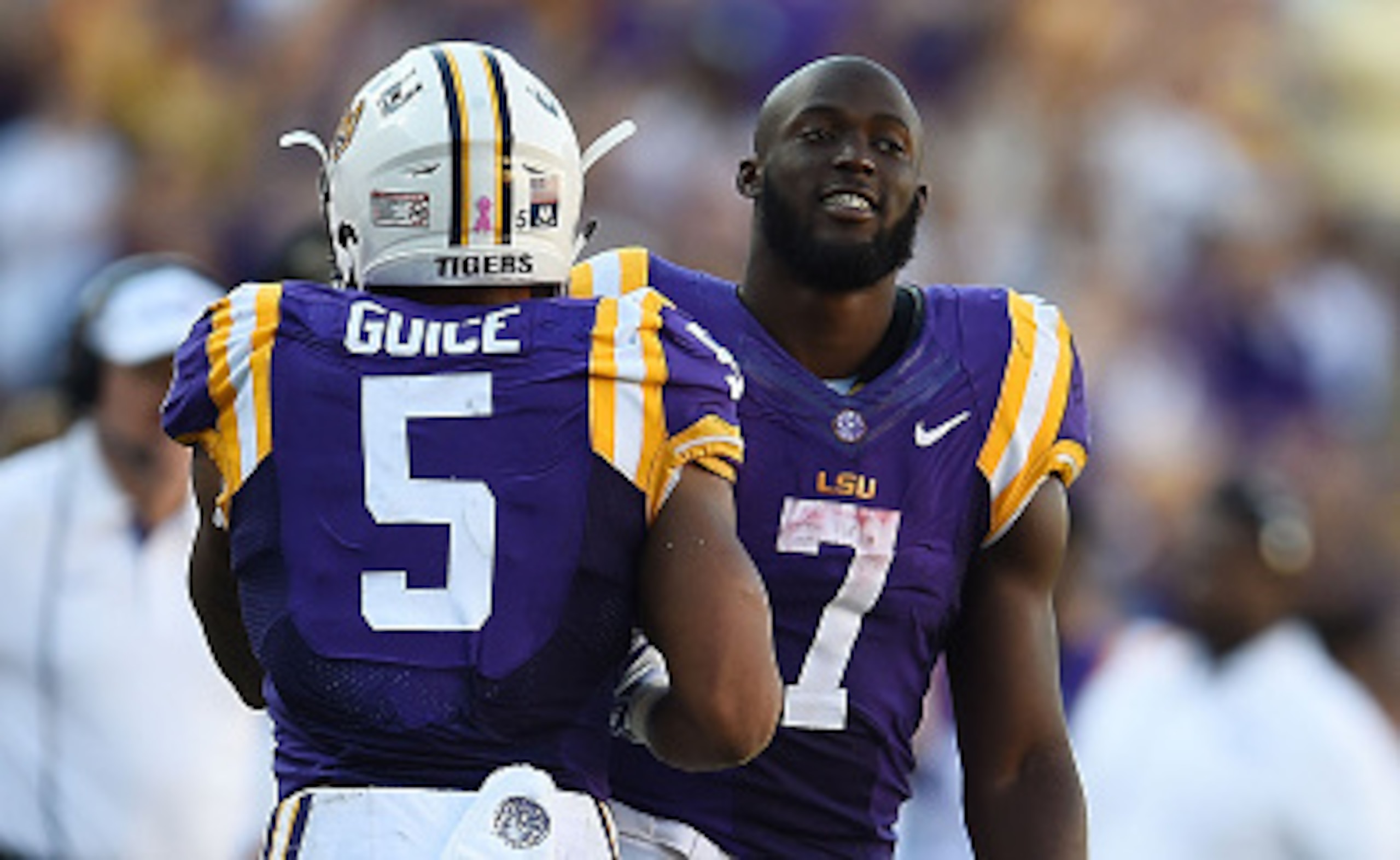 LSU RBs Derrius Guice and Leonard Fournette