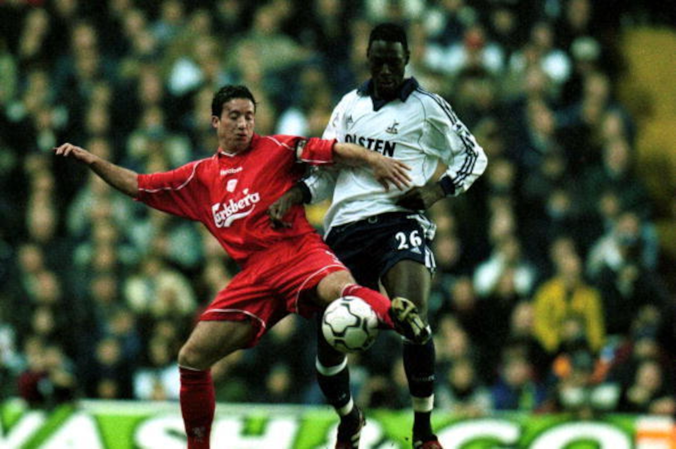 Ledley King, just after turning 20 here, found his feet at Tottenham as a teenager and would go on to secure legendary status in later years.