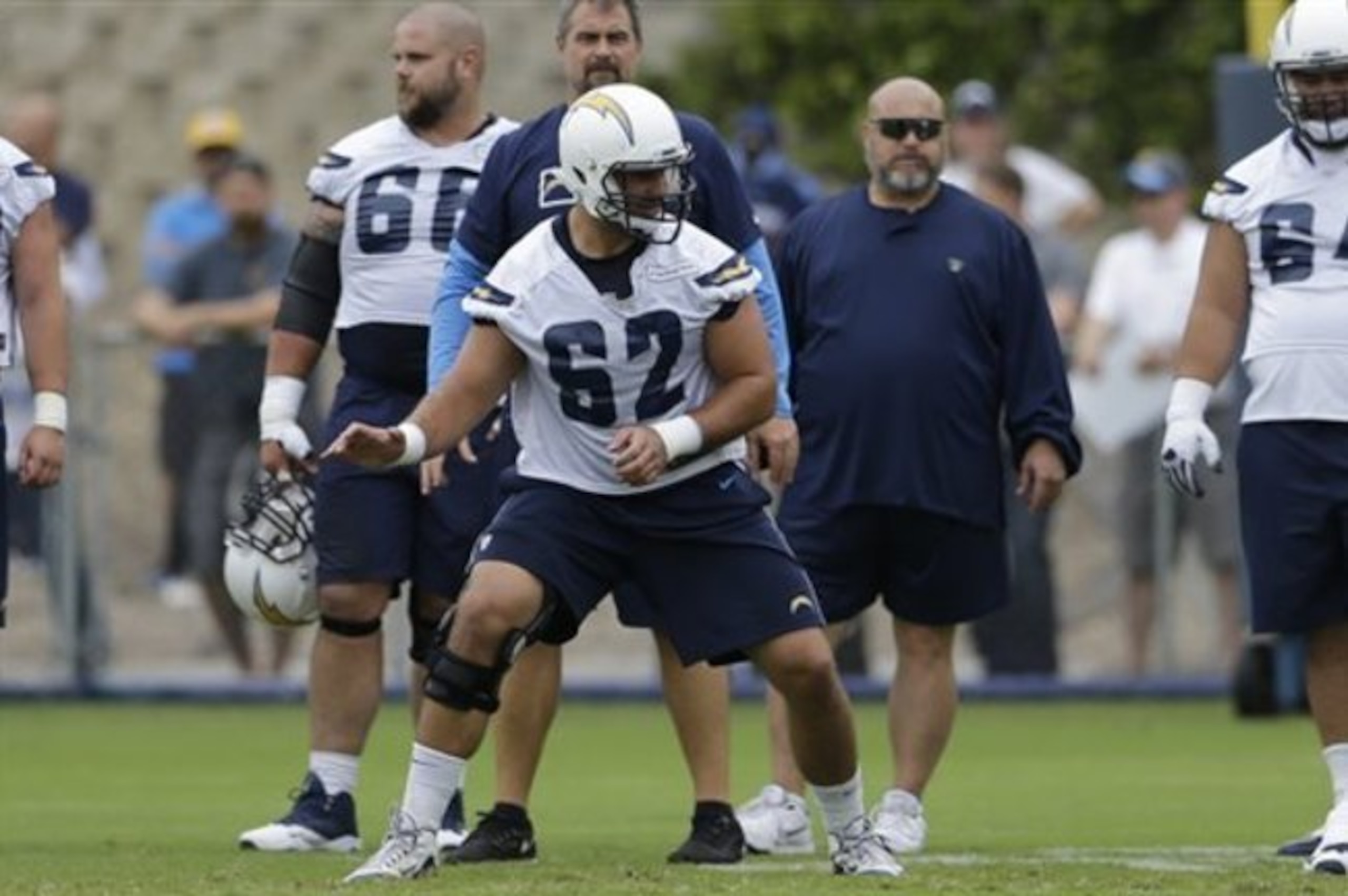 Rookie Max Tuerk is trying to win the starting center job in San Diego.