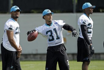 Fifth-round pick Zack Sanchez (No. 31) is beginning to show himself in Panthers camp.