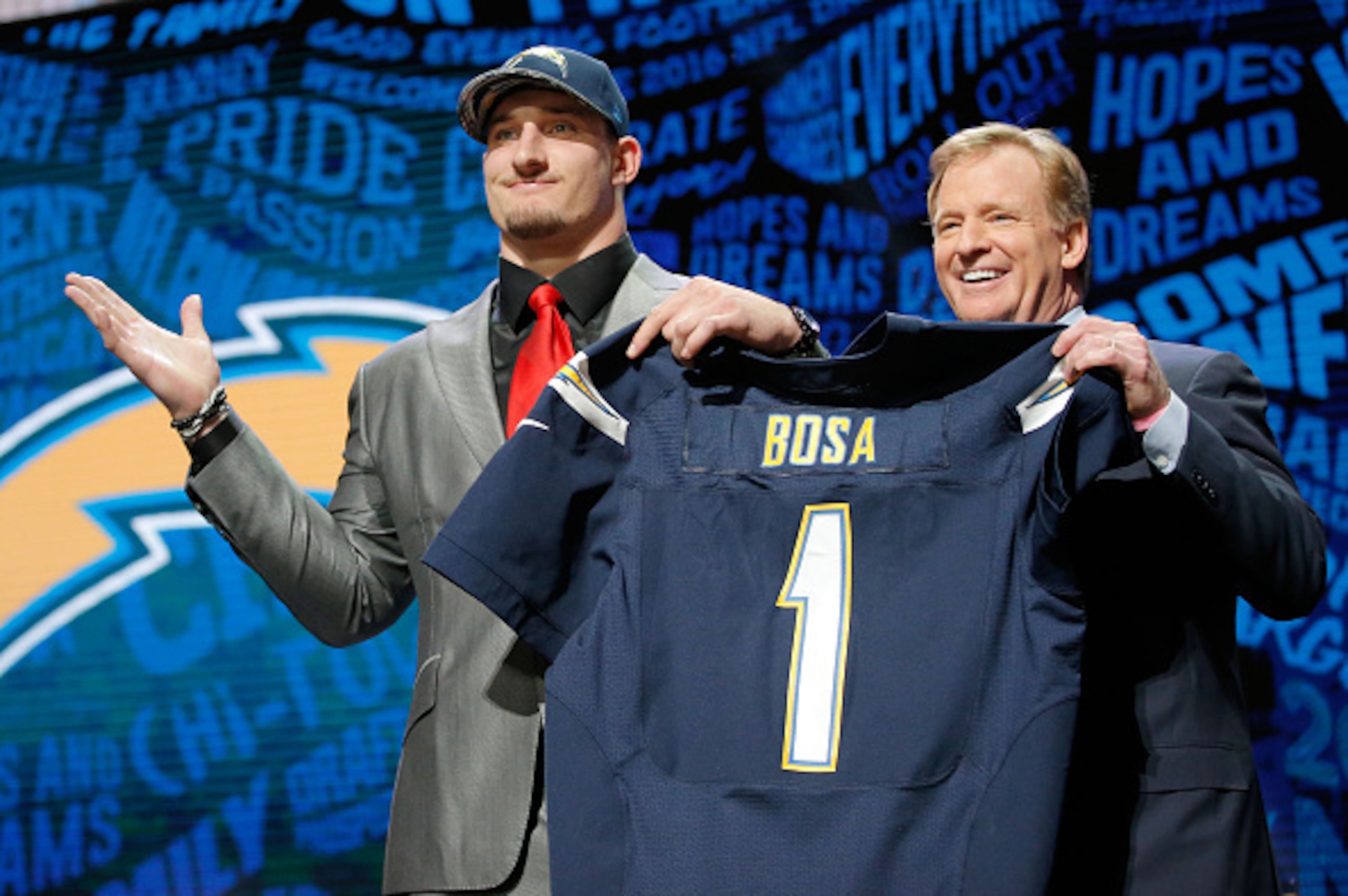 Rookie defensive end Joey Bosa still hasn't signed his rookie contract.