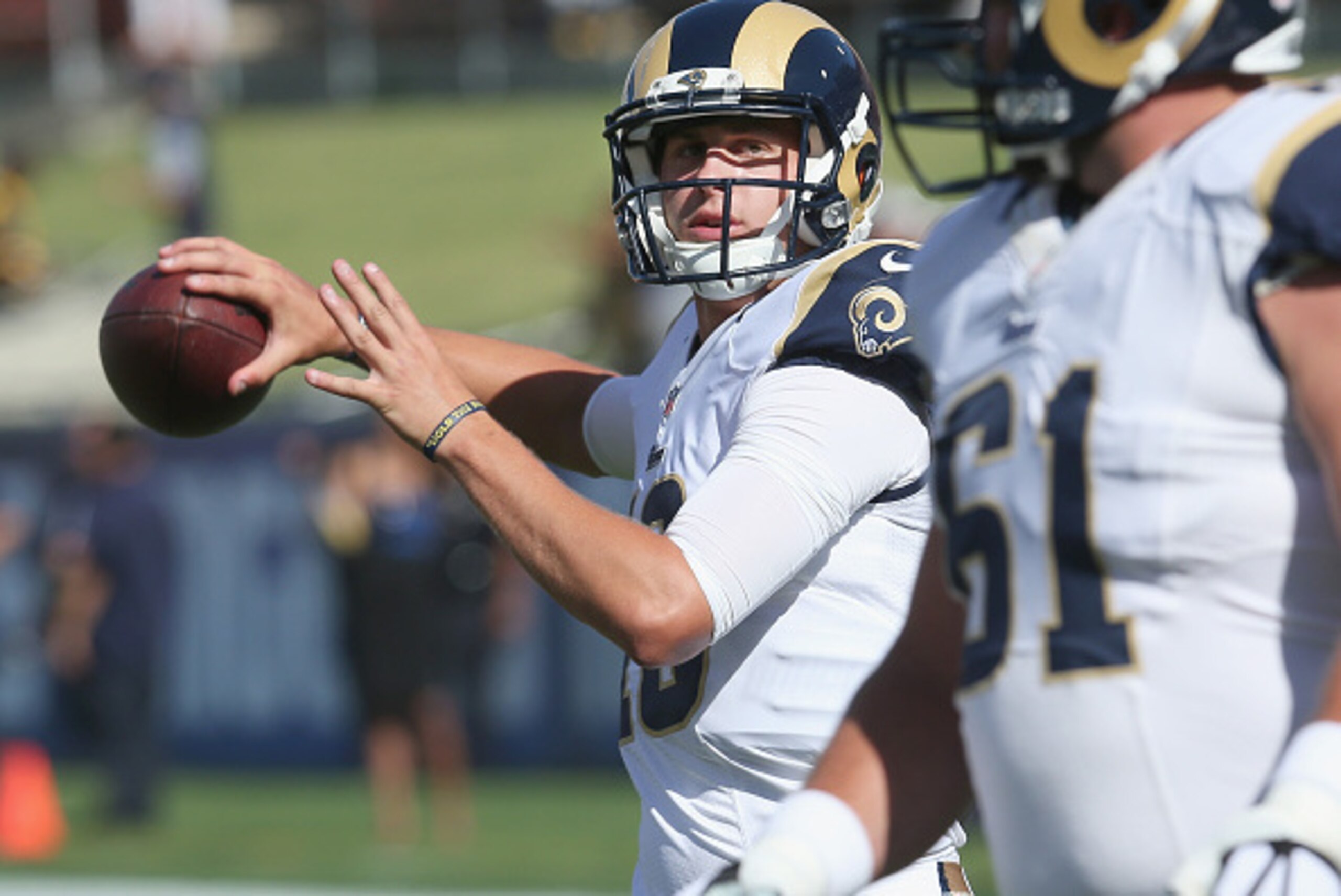 How have first-round rookies like Jared Goff been progressing this offseason?