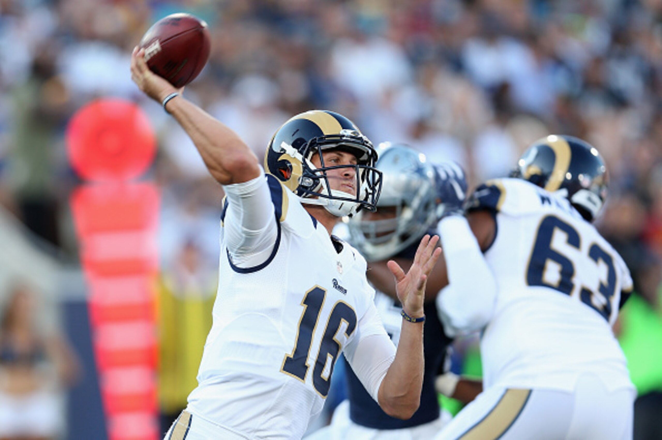 Jared Goff is battling to be the starting quarterback in Los Angeles.