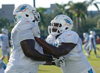 Dolphins rookie Laremy Tunsil is looking to earn playing time at guard.