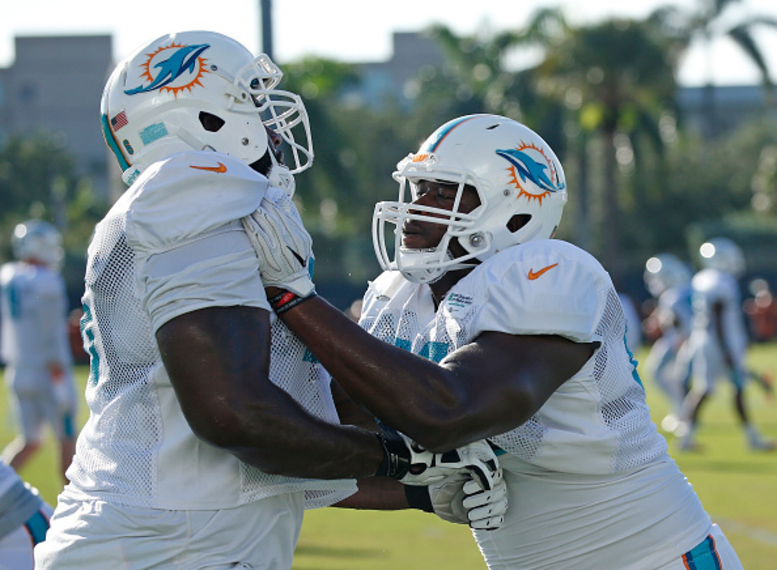 Dolphins rookie Laremy Tunsil is looking to earn playing time at guard.