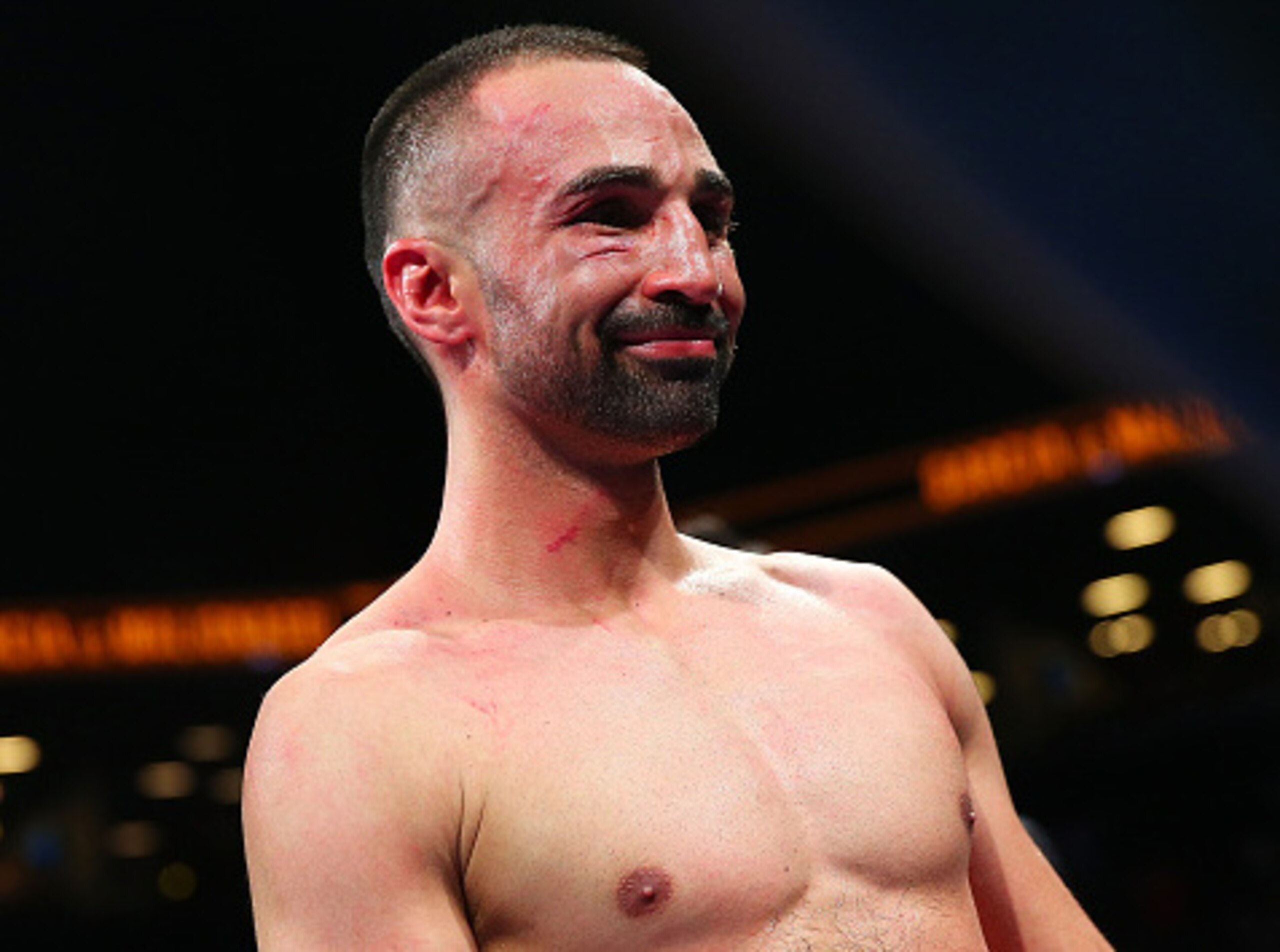 NEW YORK, NY - AUGUST 01: Paulie Malignaggi looks on after loosing to  Danny Garcia following their welterweight bout at Barclays Center on August 1, 2015 in Brooklyn borough of New York City.  (Photo by Mike Stobe/Getty Images)
