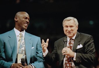 Dean Smith with Michael Jordan in 1994.