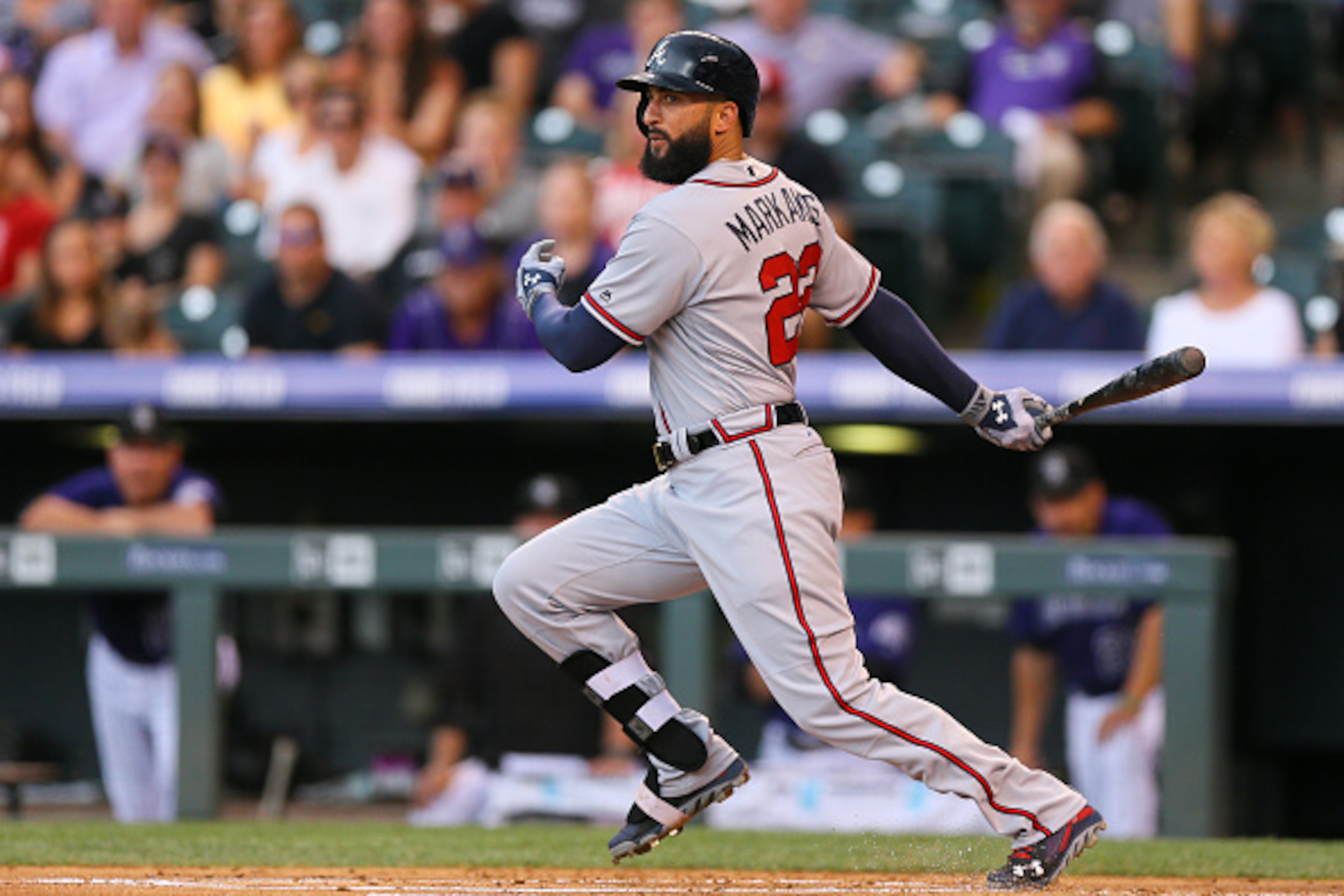 Nick Markakis doesn't fit with the Atlanta Braves' youth movement. Nick Markakis doesn't fit with the Atlanta Braves' youth movement.