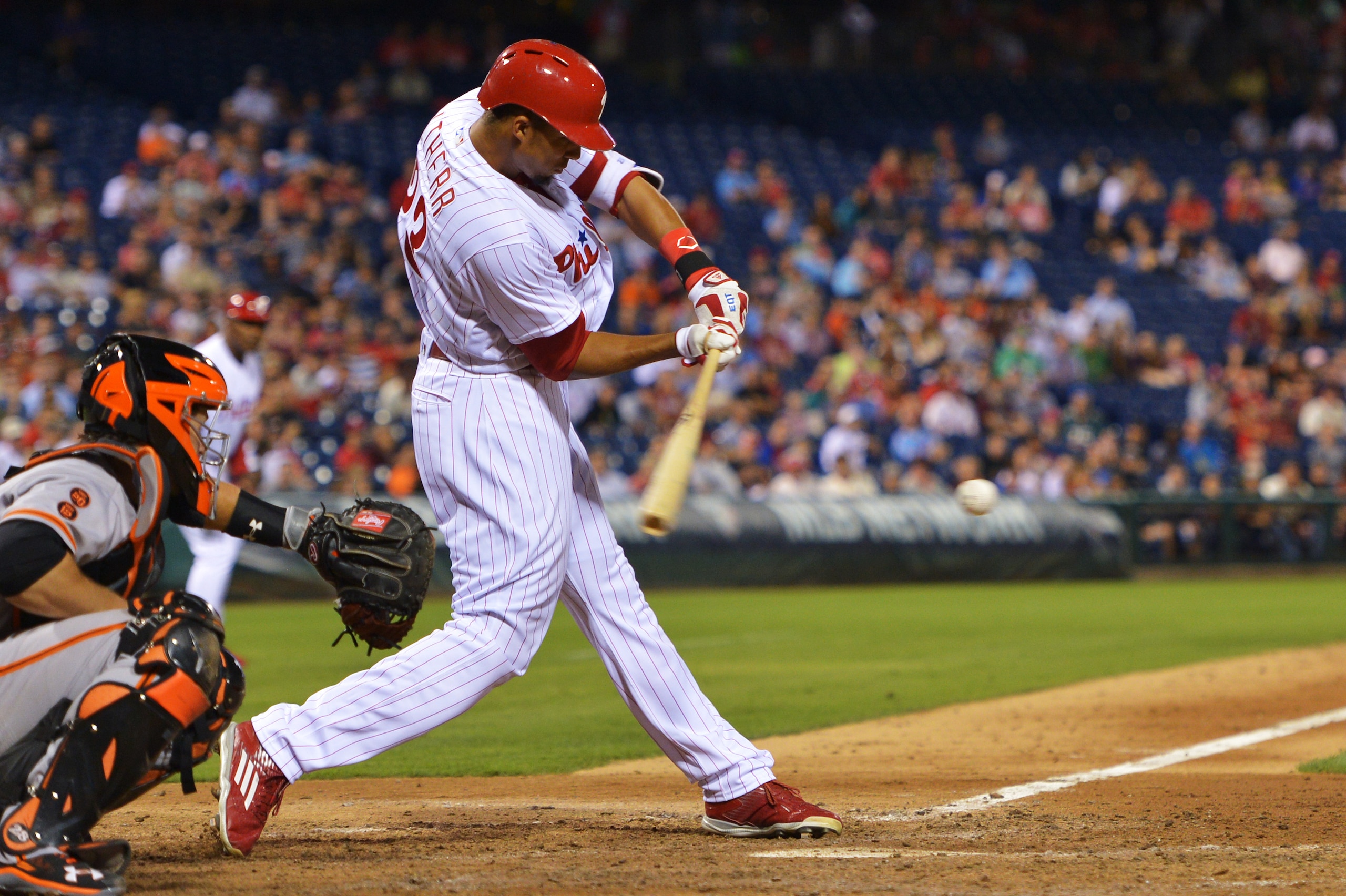 Aaron Altherr has immediately flashed power and speed upon starting his season in late July.