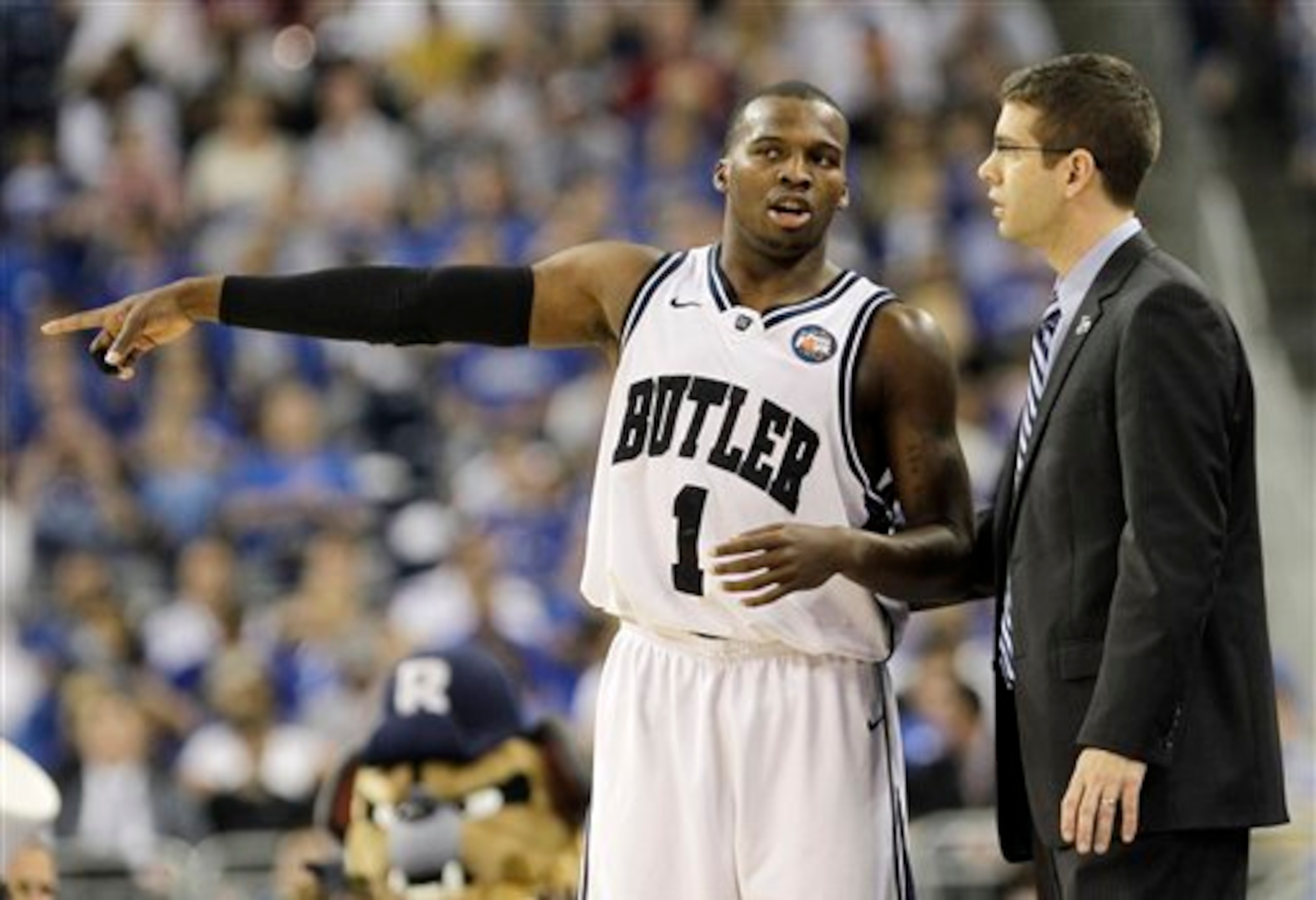 Shelvin Mack and head coach Brad Stevens