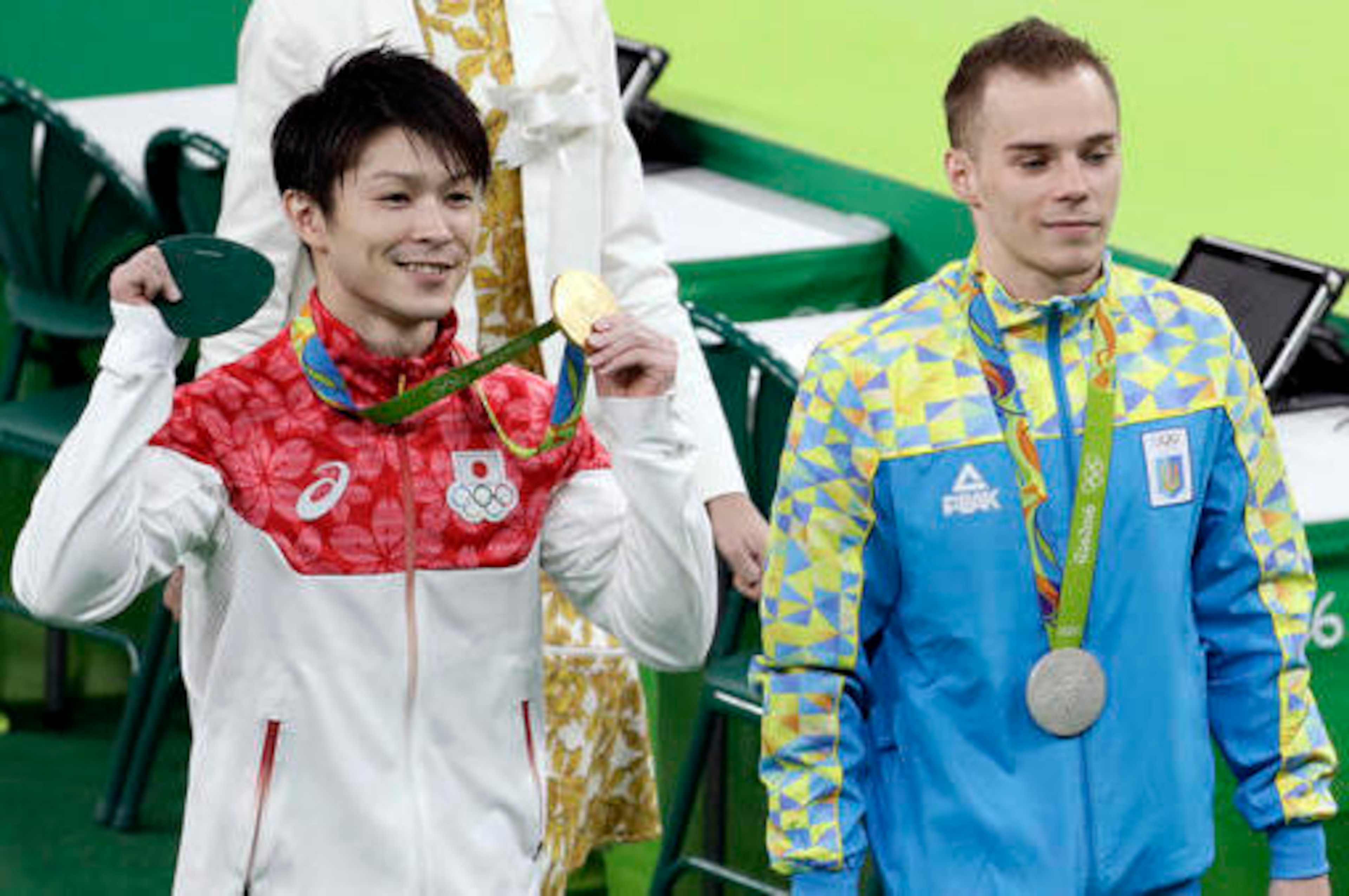 Kohei Uchimura and Oleg Verniaiev put on one heck of a gymnastics show Wednesday afternoon. Kohei Uchimura and Oleg Verniaiev put on one heck of a gymnastics show Wednesday afternoon.