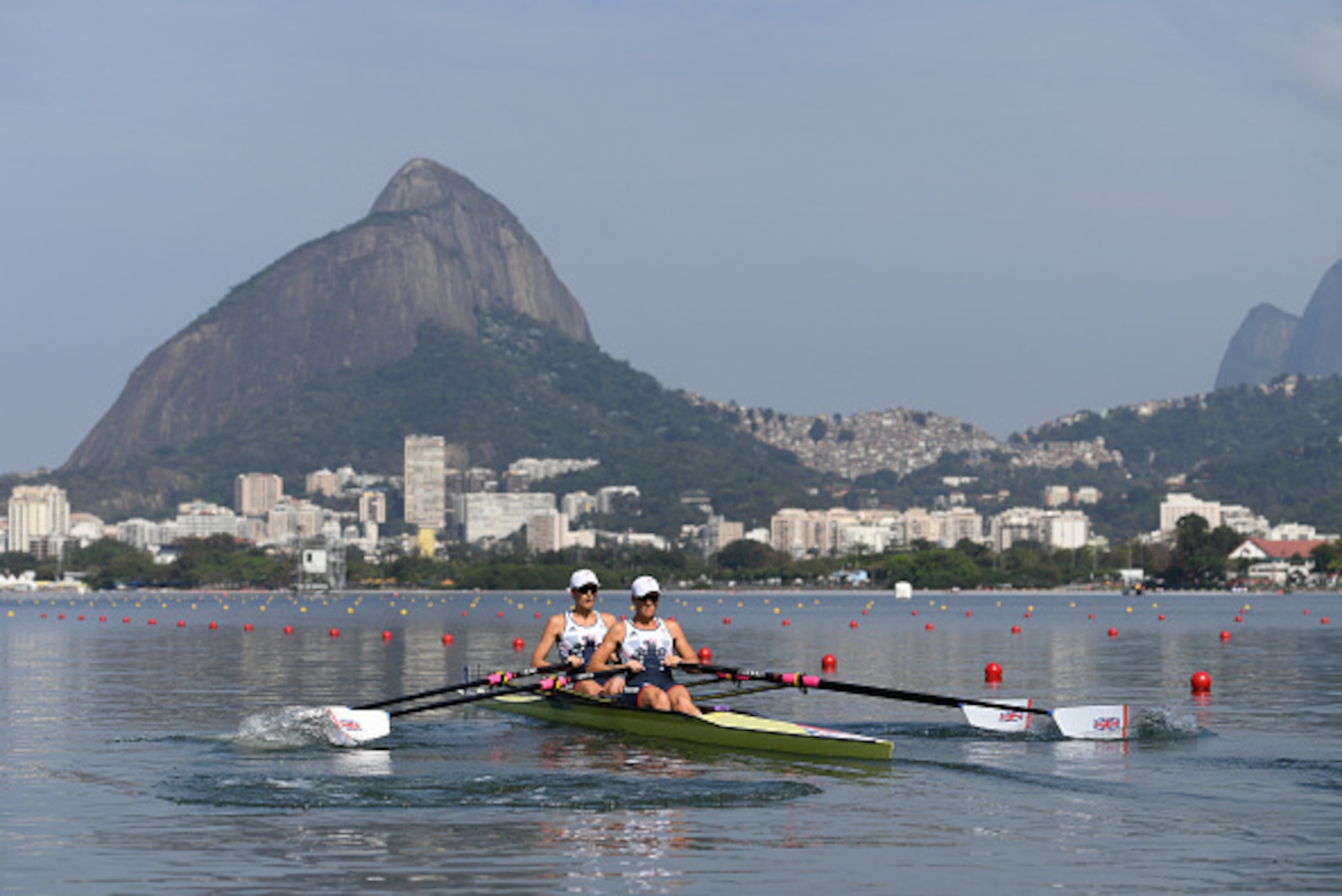 Double sculls: two rowers, four oars.