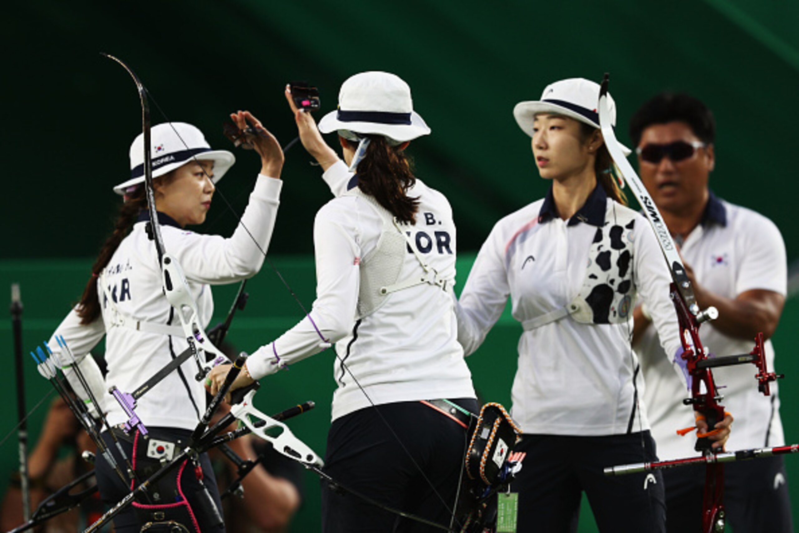 South Korea's archers celebrate.
