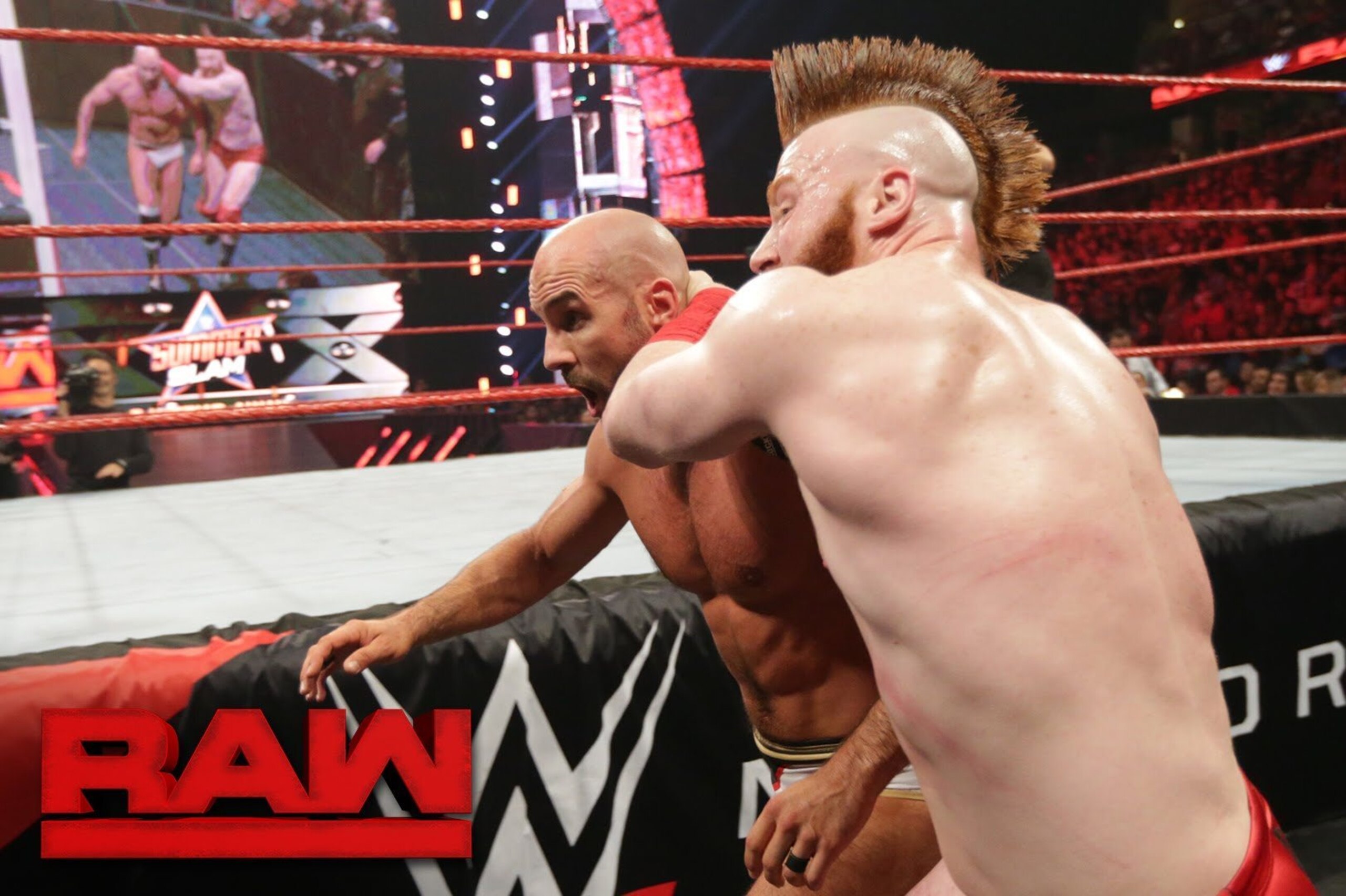 Sheamus taking Cesaro to his limit.