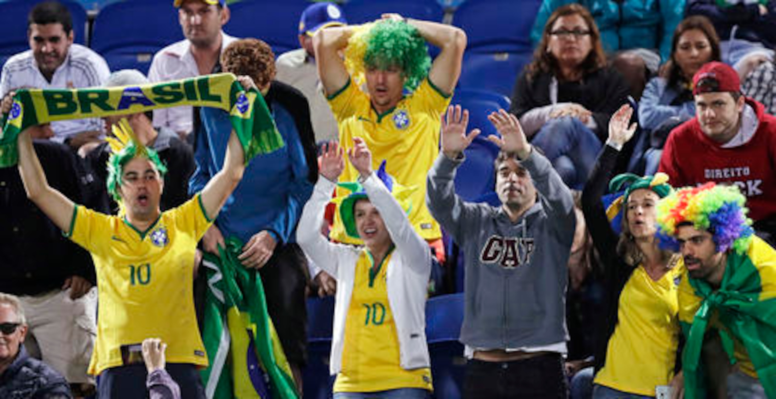 Brazilian fans at the tennis venue at the 2016 Olympics in Rio.