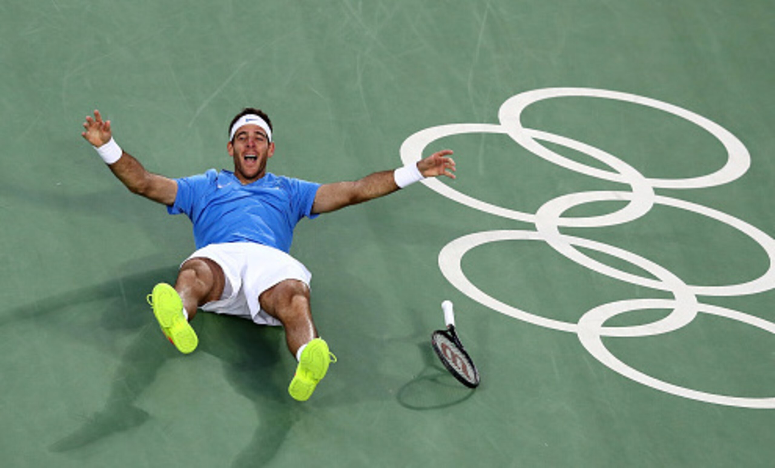 You'd also be excited if you had just beaten Rafael Nadal.