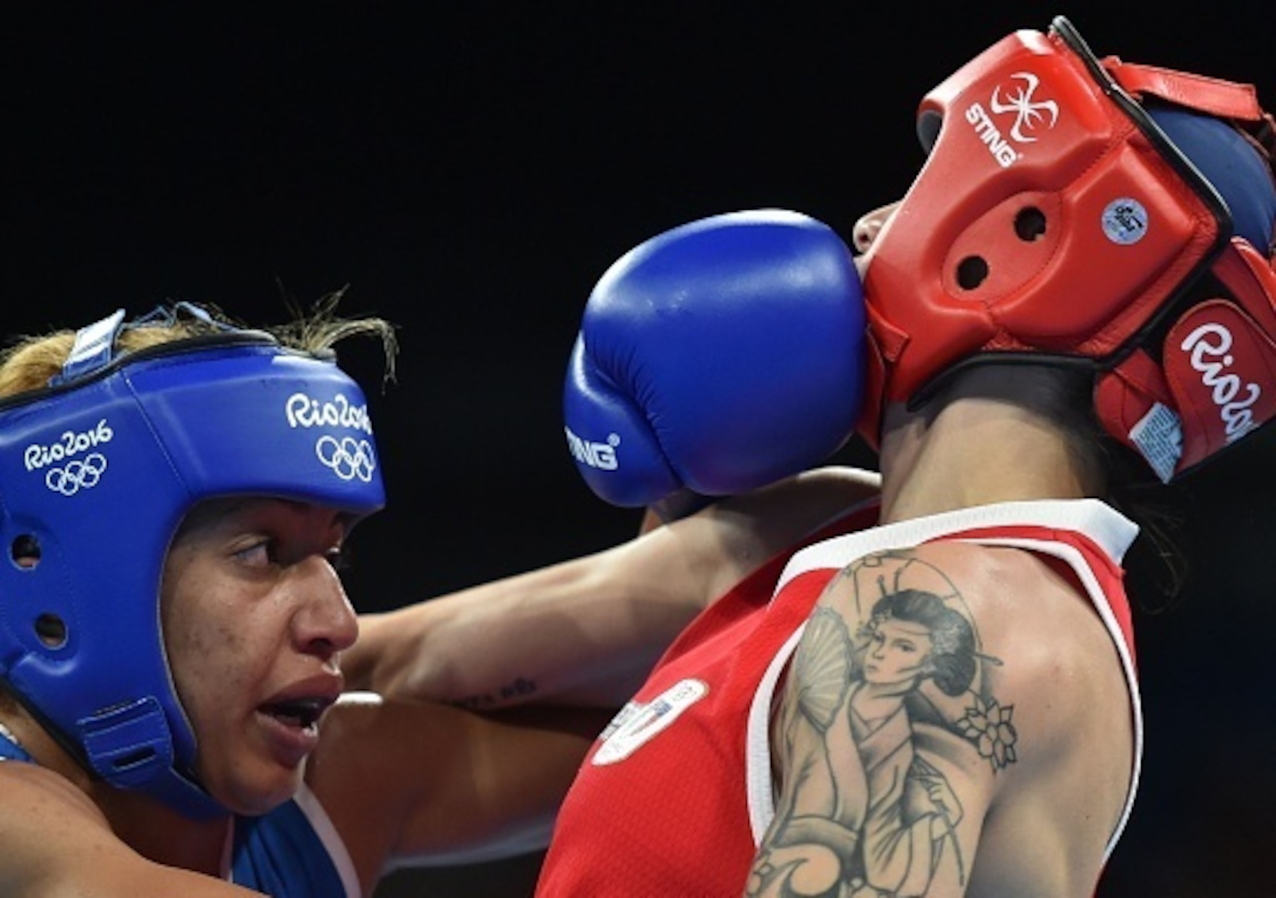 This should not be interpreted as Estelle Mossely's comment on her opponent's body art.