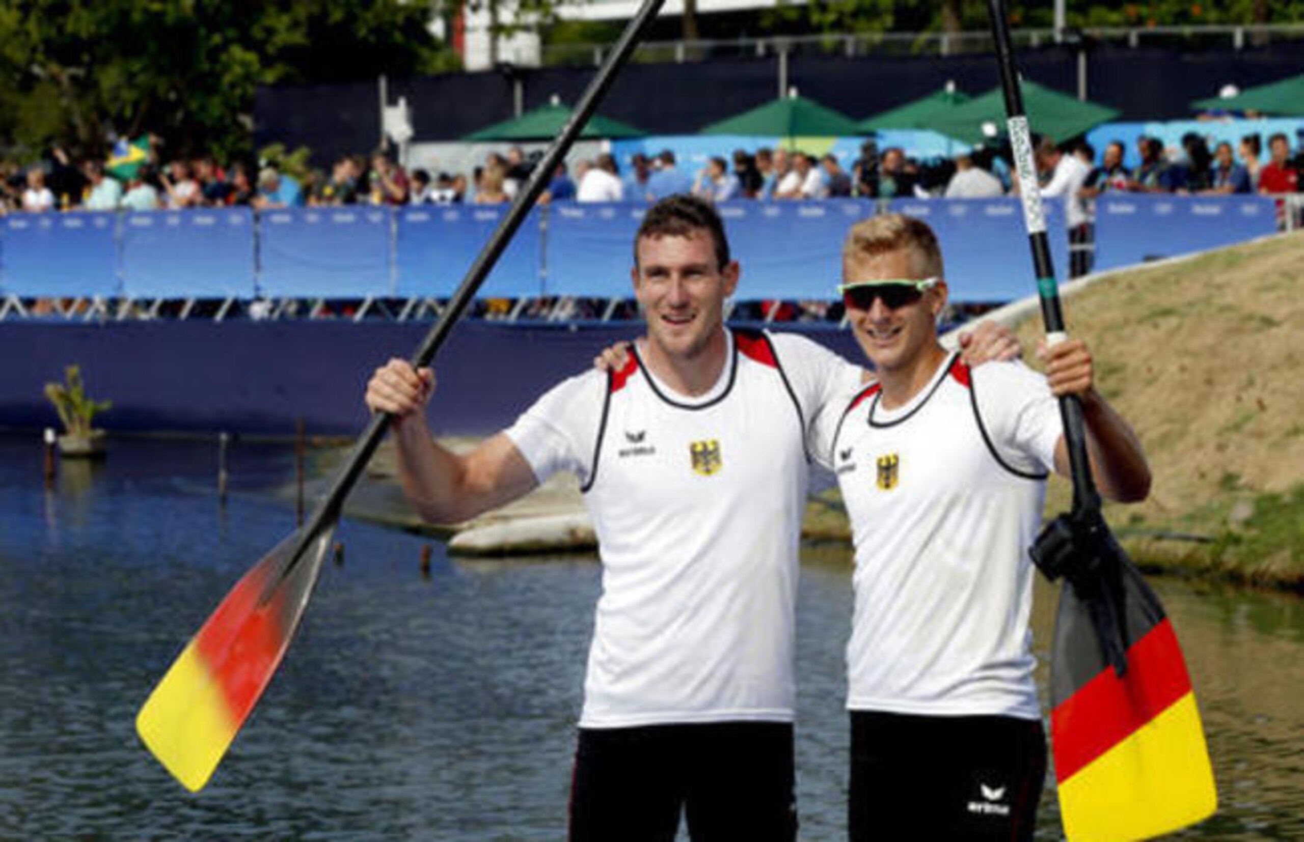 Germany's Sebastian Brendel and Jan Vandrey won gold Saturday. Germany's Sebastian Brendel and Jan Vandrey won gold Saturday.