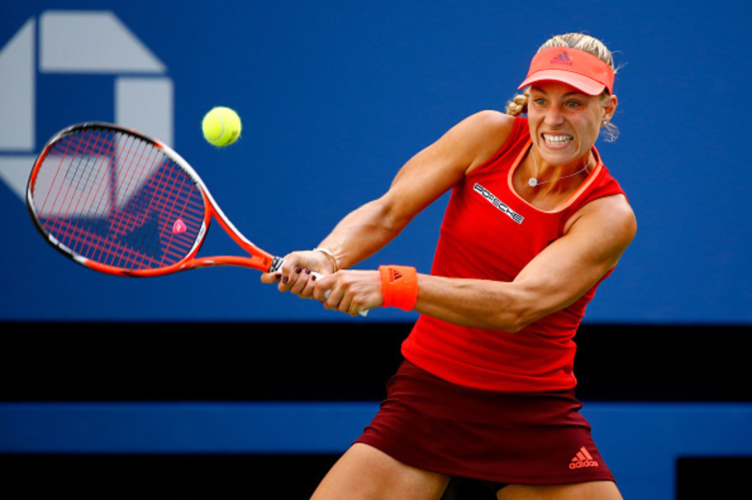 Angelique Kerber hits a backhand during the 2015 U.S. Open.