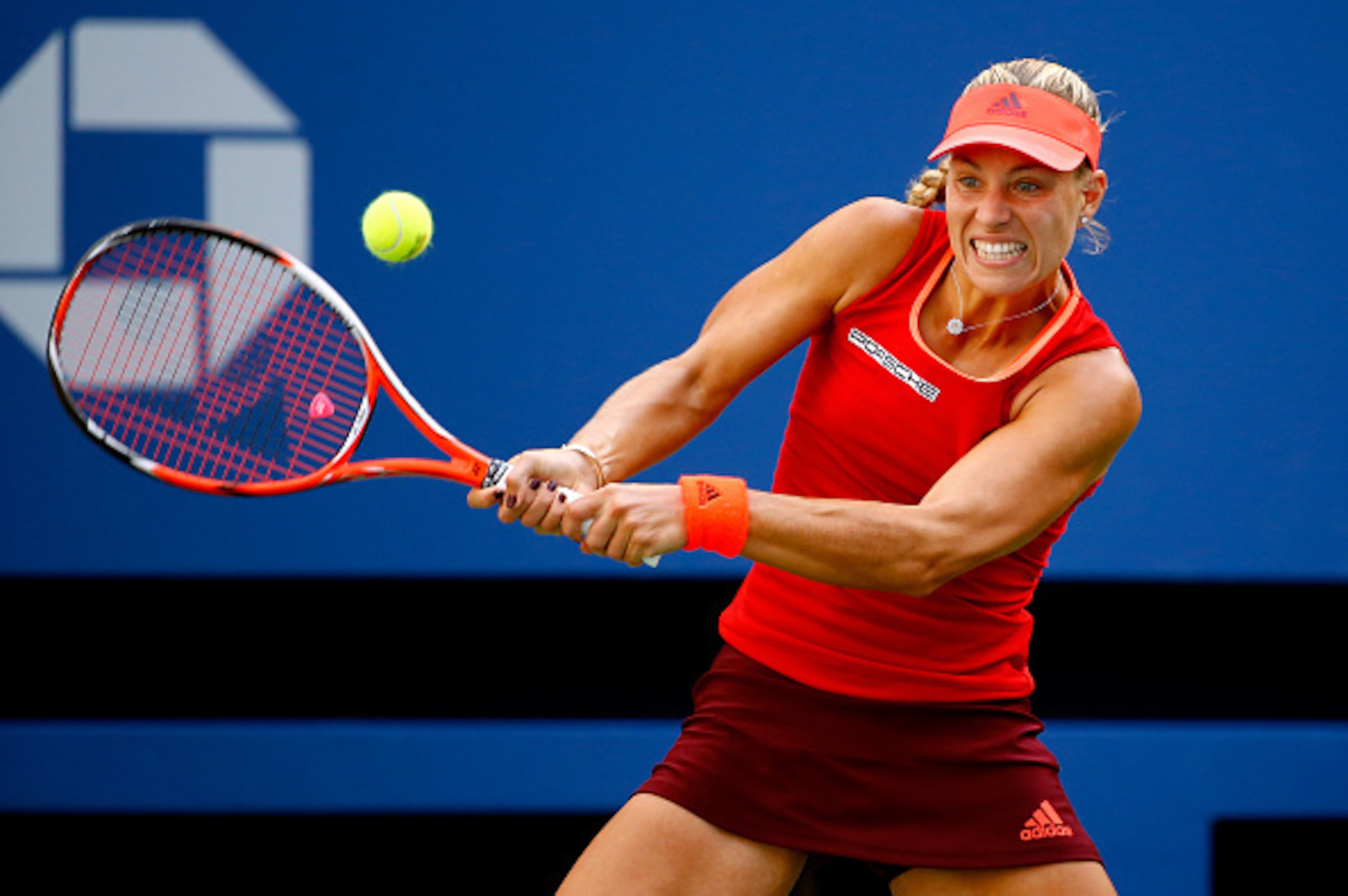 Angelique Kerber hits a backhand during the 2015 U.S. Open.
