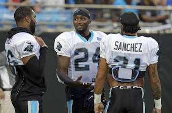 Panthers CBs Daryl Worley (left), James Bradberry, Zack Sanchez