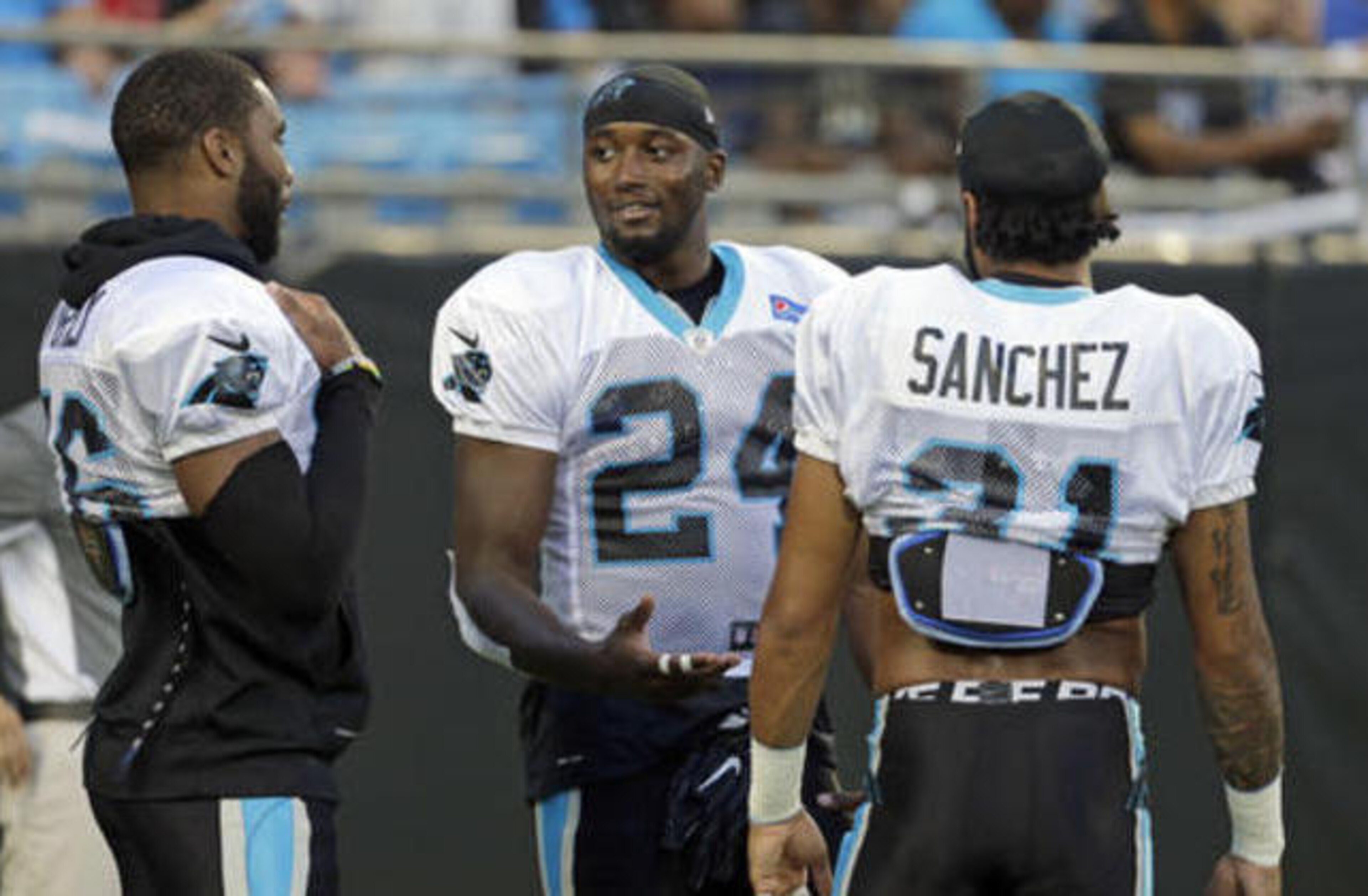Panthers CBs Daryl Worley (left), James Bradberry, Zack Sanchez