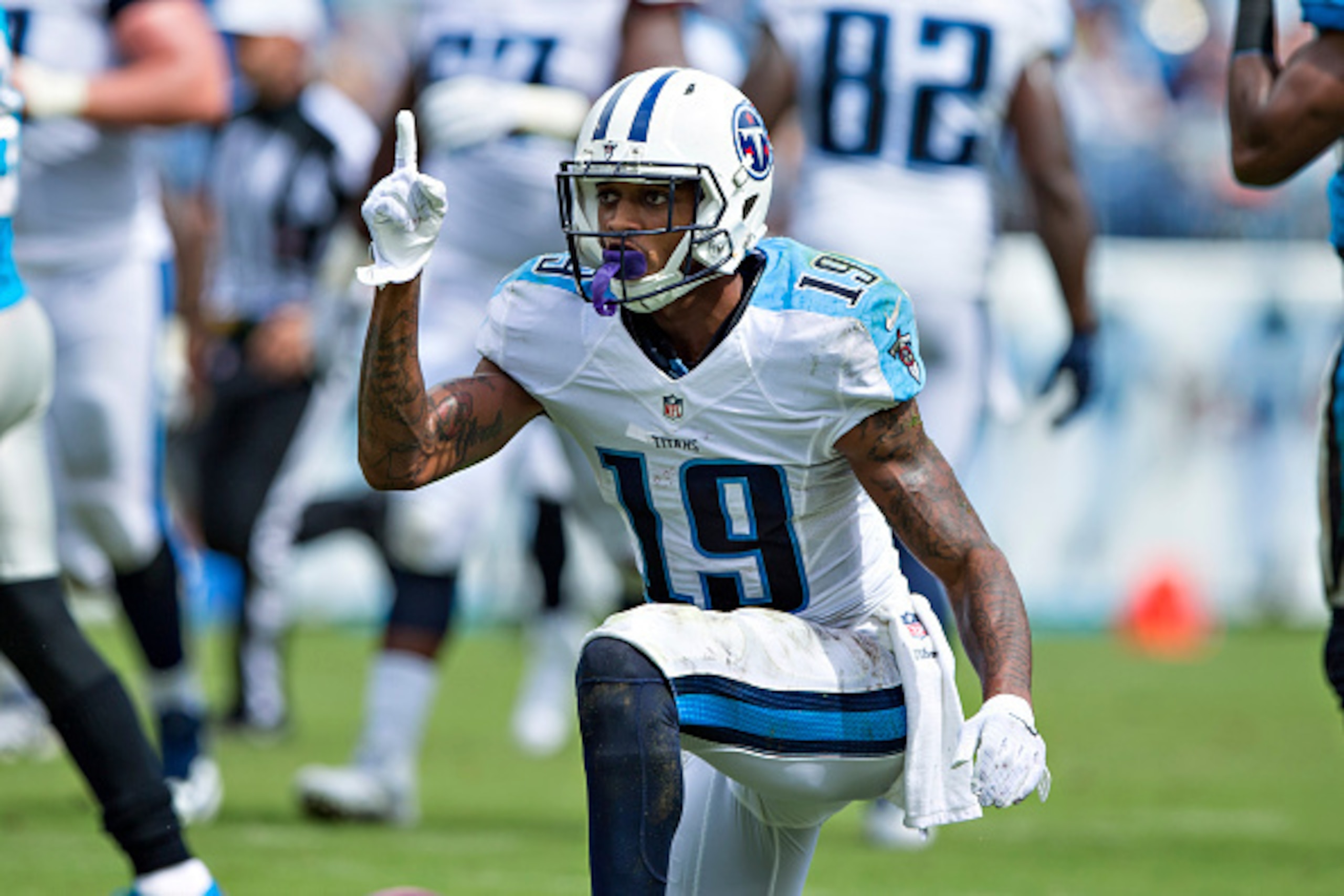 Rookie Tajae Sharpe might just be Tennessee's top receiver this season.