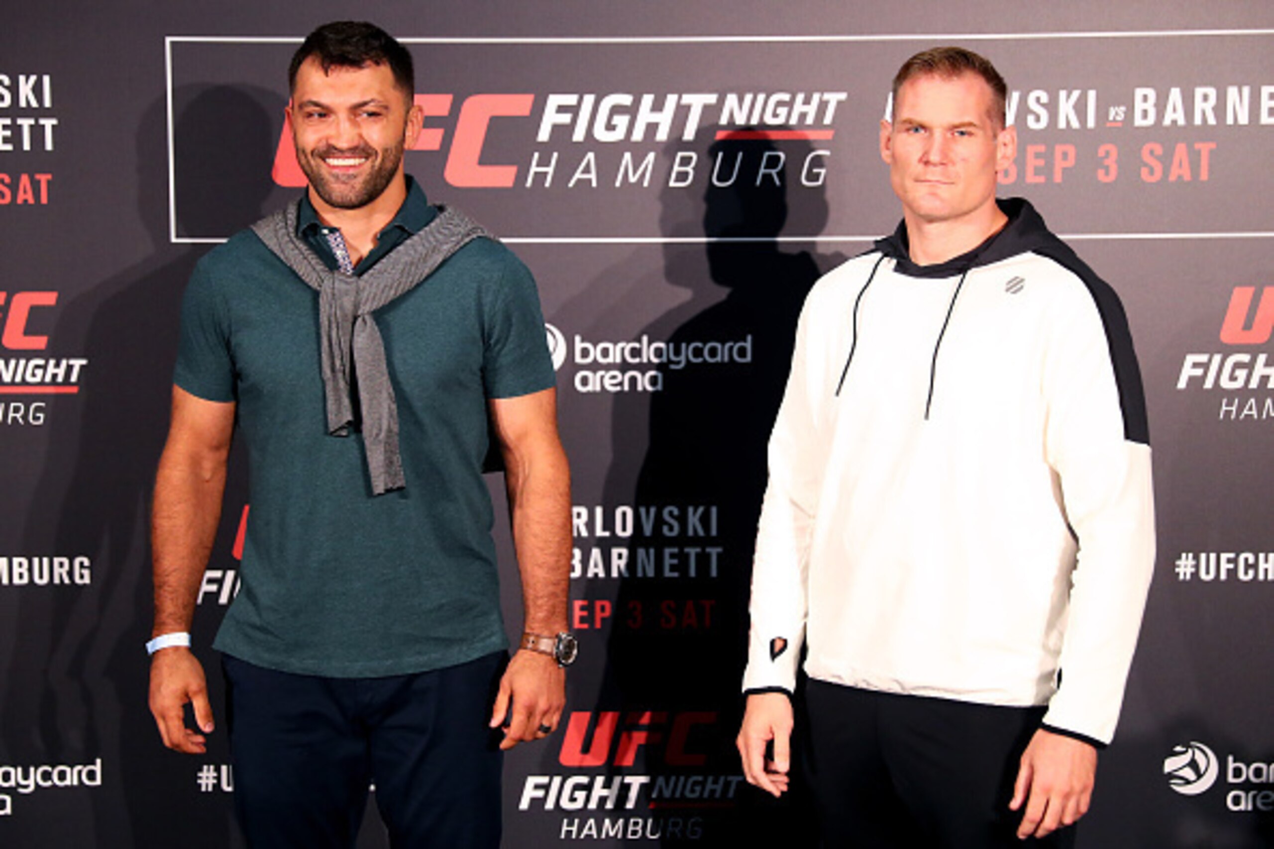 Andrei Arlovski (left) and Josh Barnett Andrei Arlovski (left) and Josh Barnett