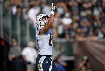 The arrow is pointing up for Hunter Henry.