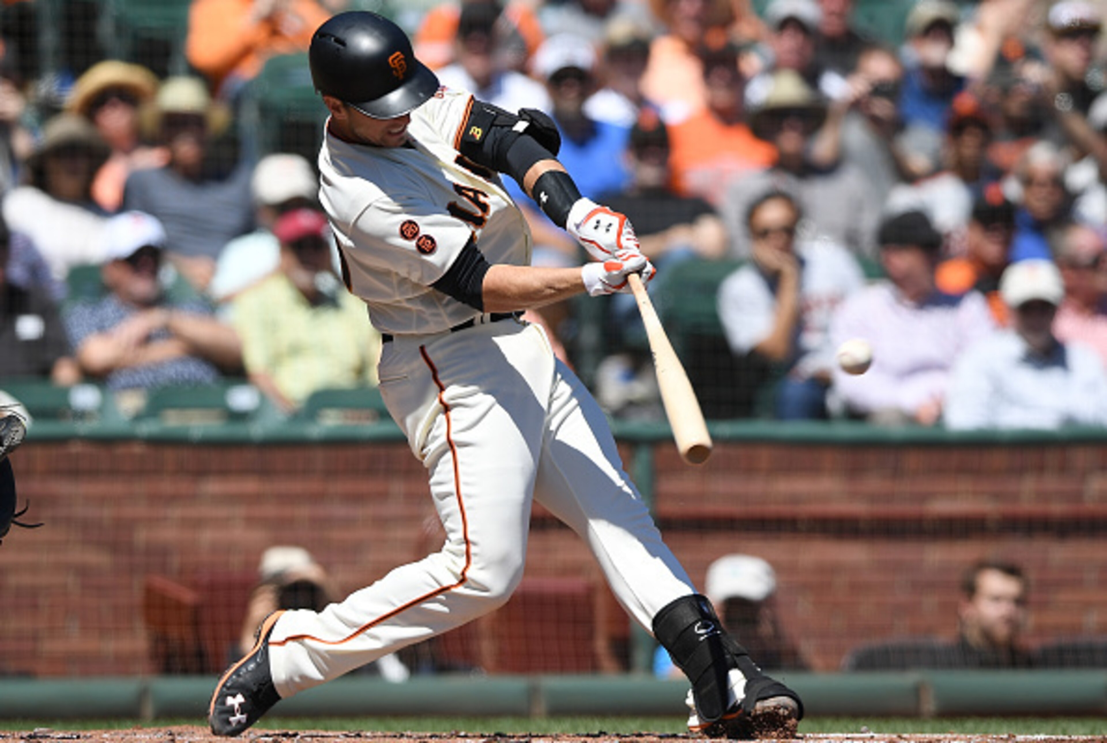 Joe Panik has more walks (44) than strikeouts (42) this season.
