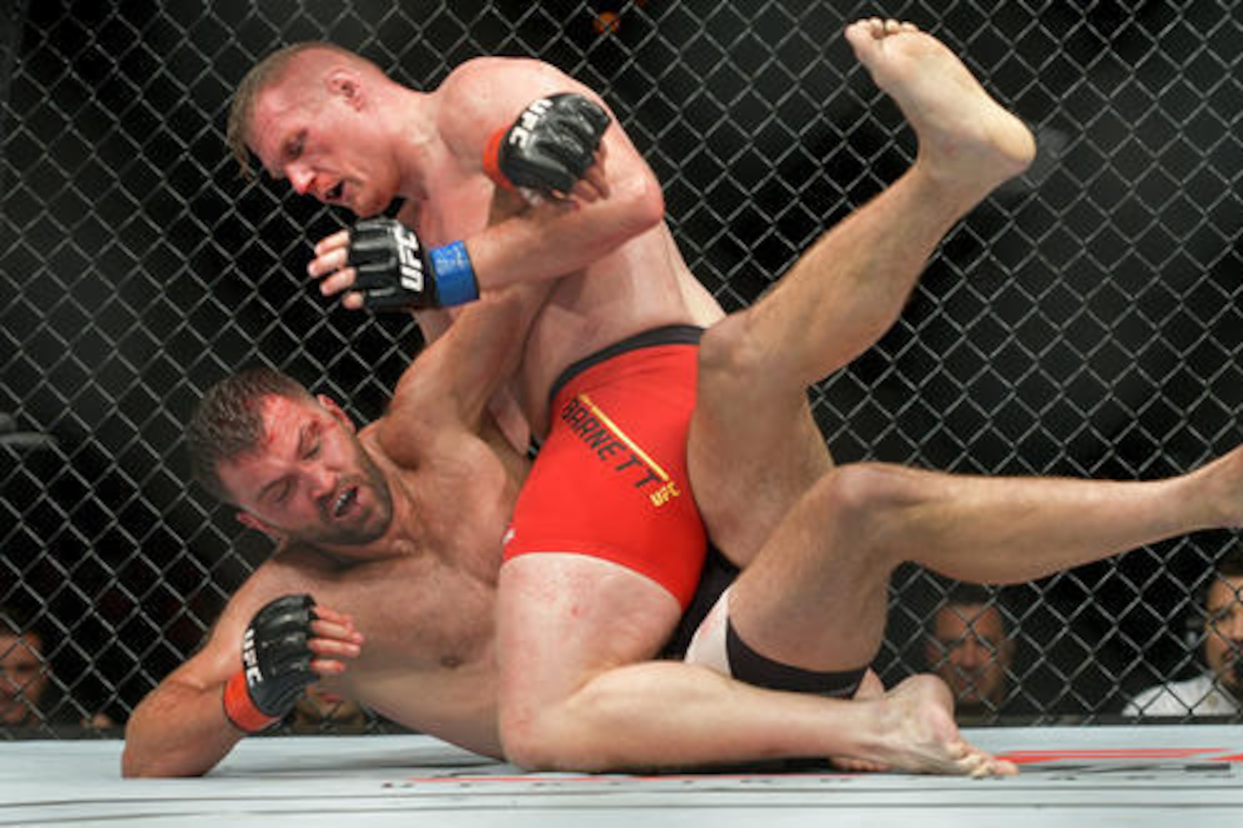 Josh Barnett (top) and Andrei Arlovski mix it up at UFC Fight Night 93.