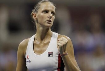 Karolina Pliskova clinches fist during semifinal win at the 2016 U.S. Open.