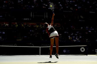 Karolina Pliskova serves during a match at the 2016 U.S. Open.