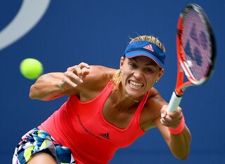 Angelique Kerber hits a running forehand during the final of the 2016 U.S. Open.